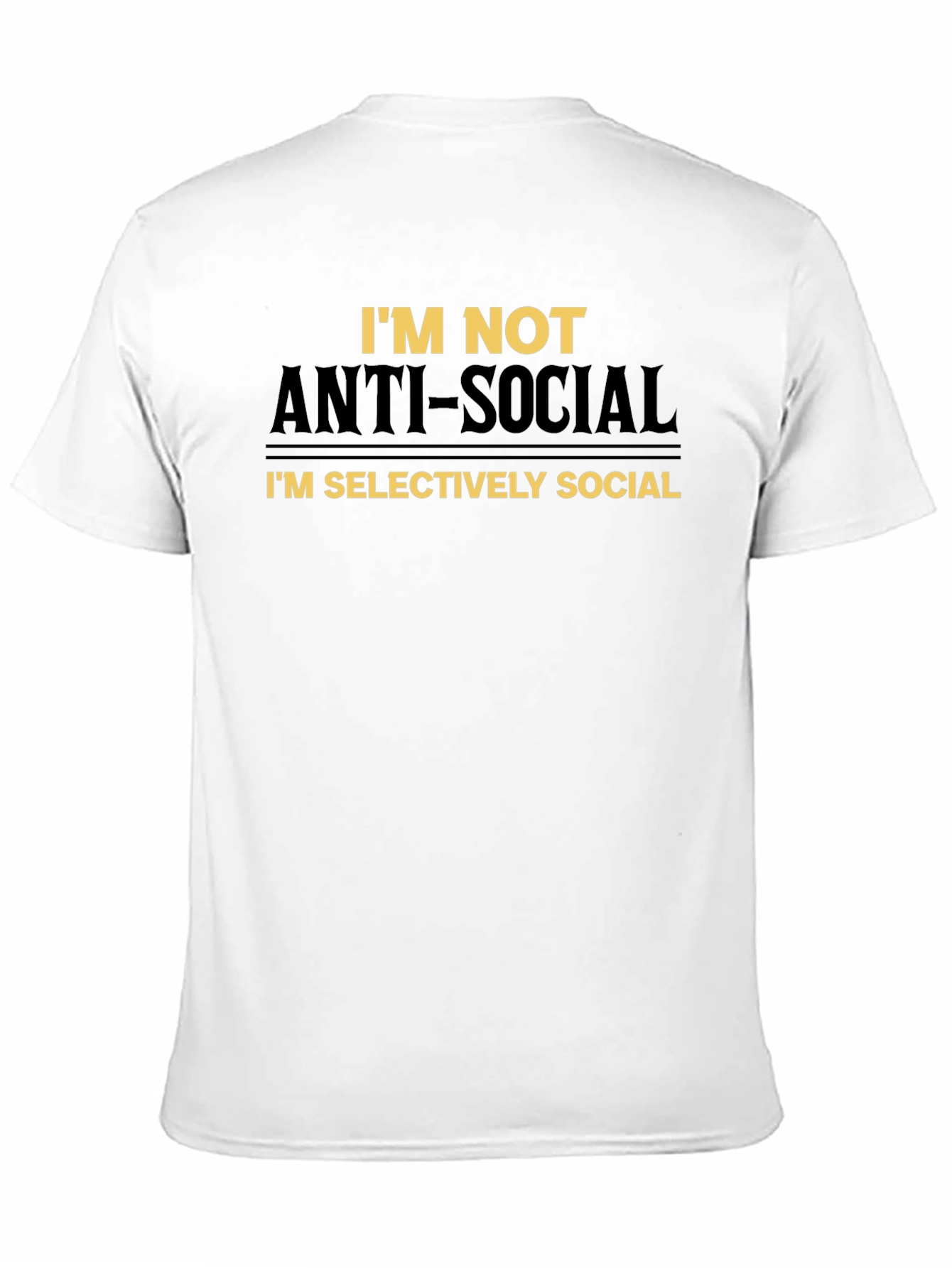 Black Anti-Social? Selectively Social T-Shirt view 11