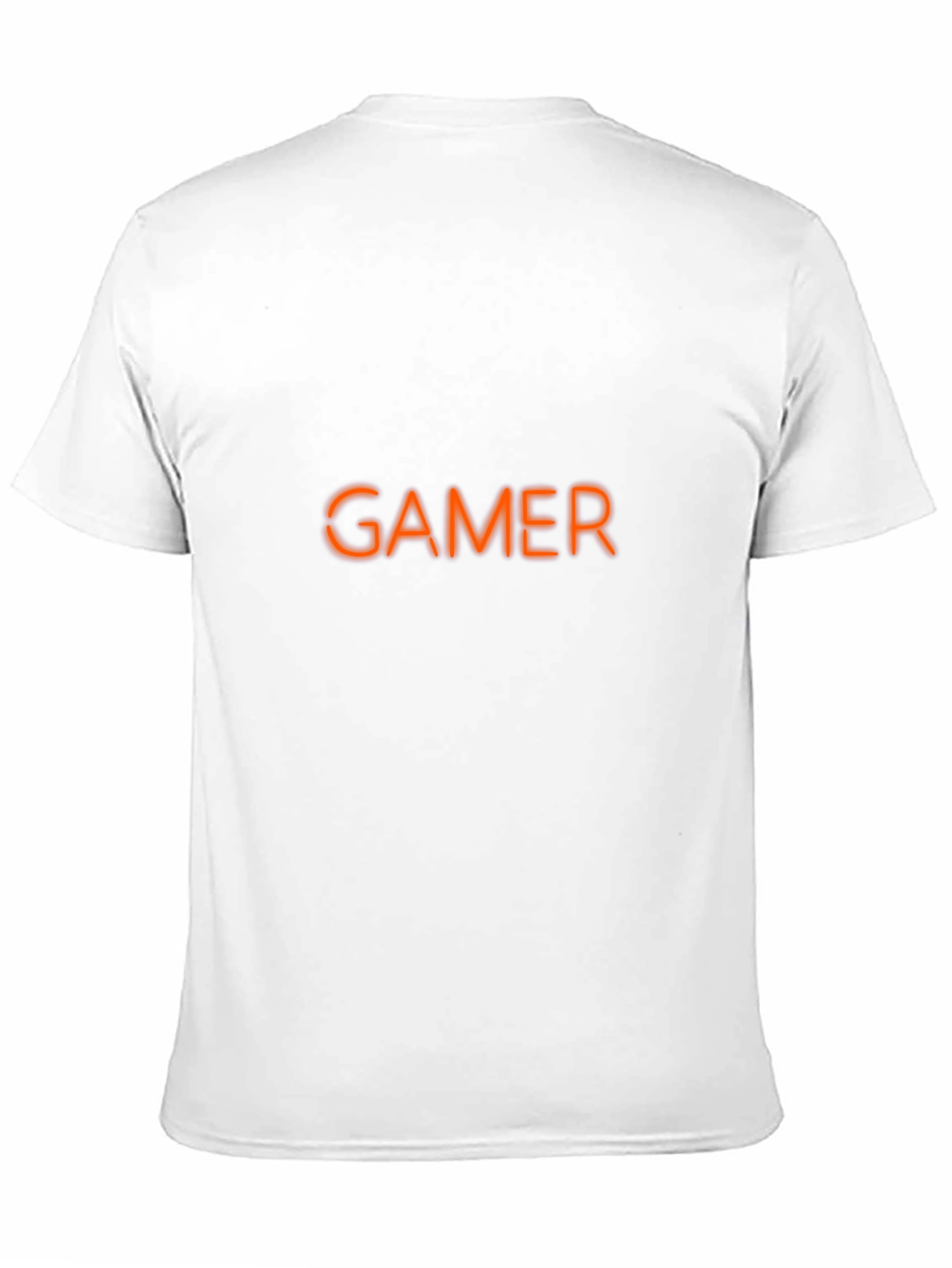 Black Gamer T-Shirt - Neon Orange Graphic Tee view 11