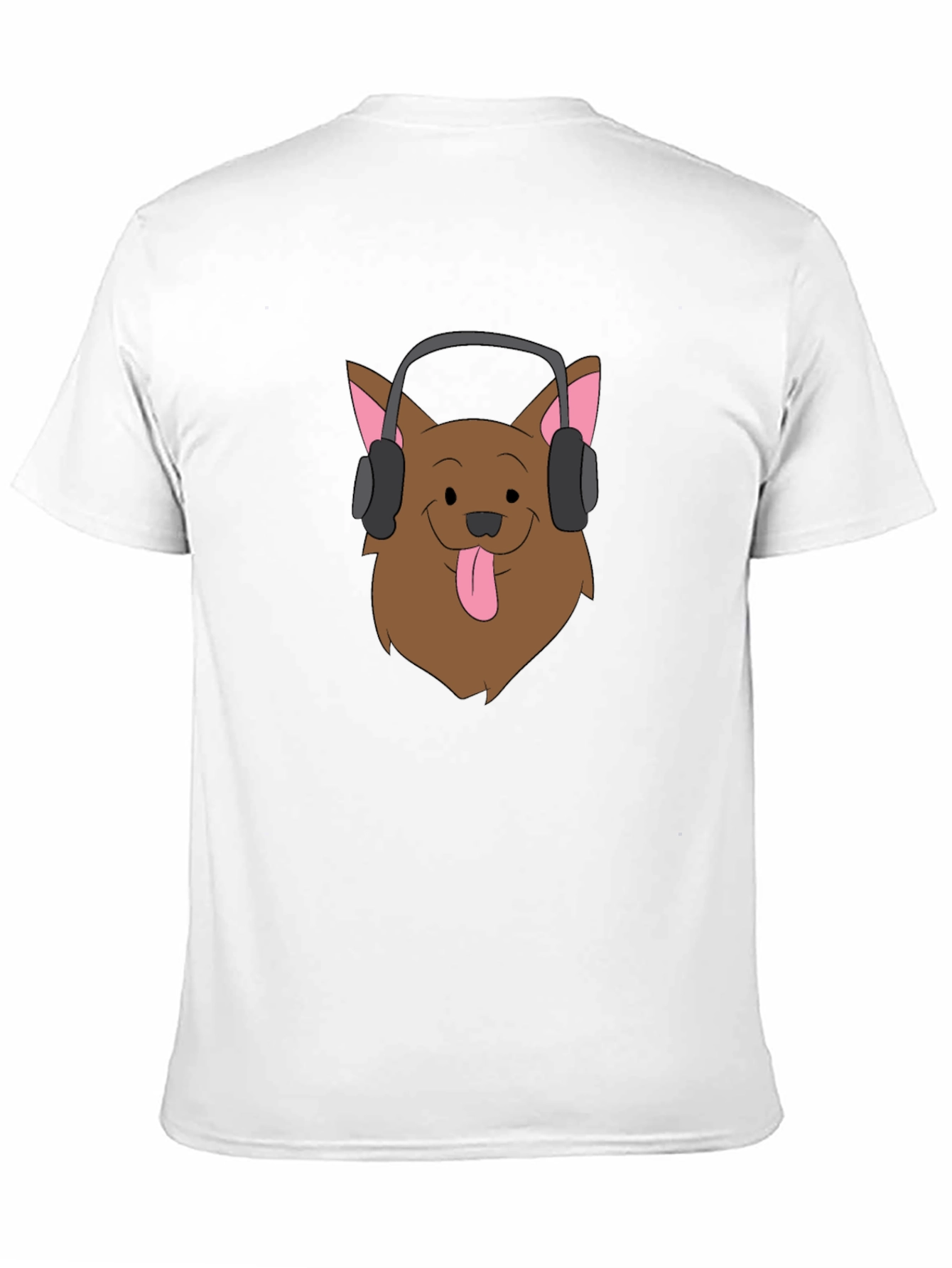 Black Dog with Headphones Graphic Tee - Black Cotton T-Shirt view 11