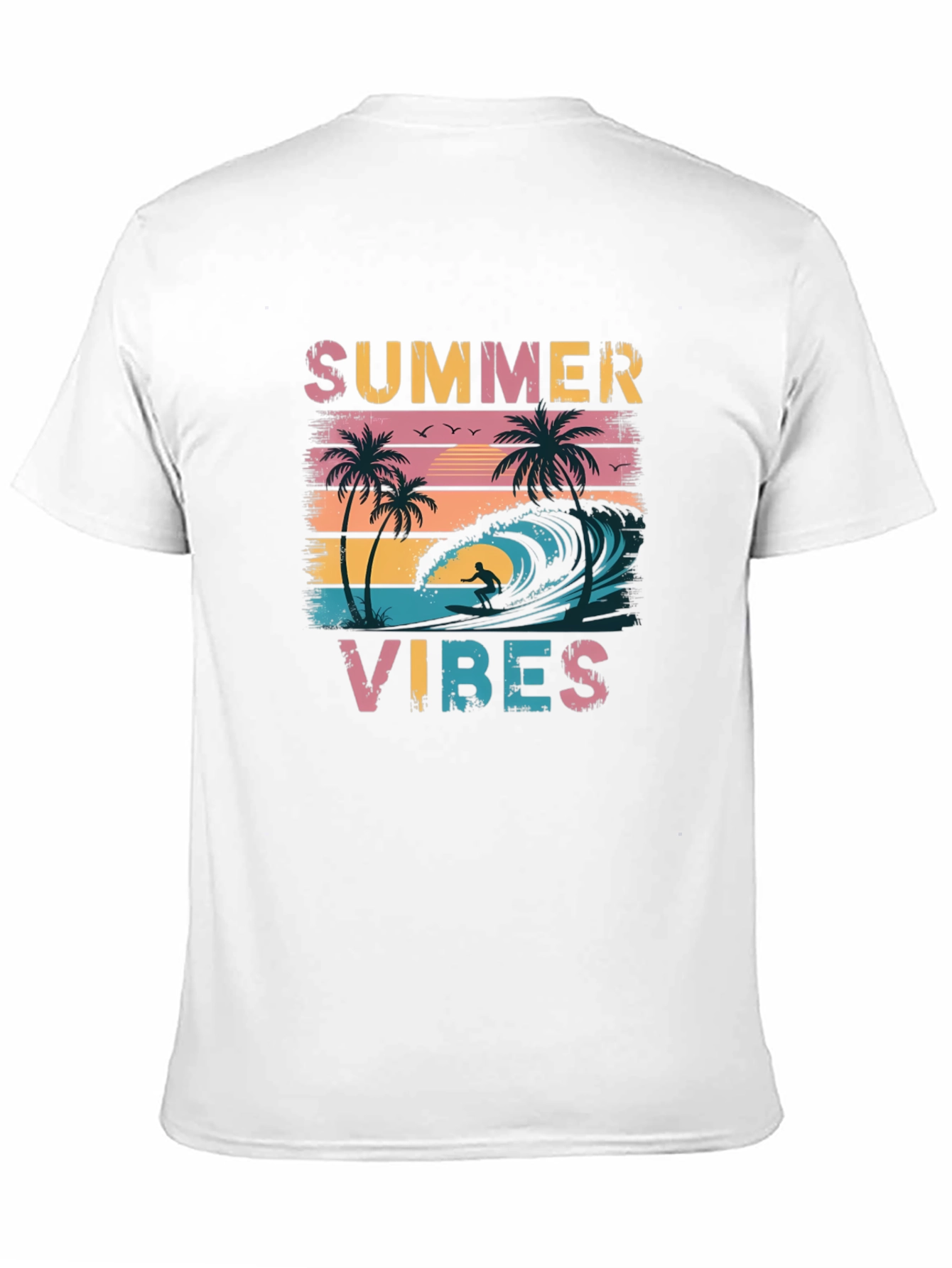 Black Summer Vibes Graphic Tee - Black Casual T-Shirt view 11