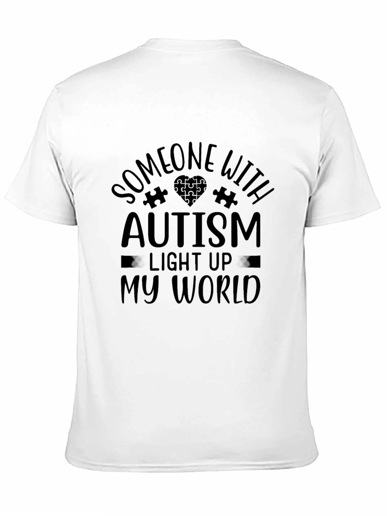 Black Autism Awareness Graphic Tee - Light Up My World view 11