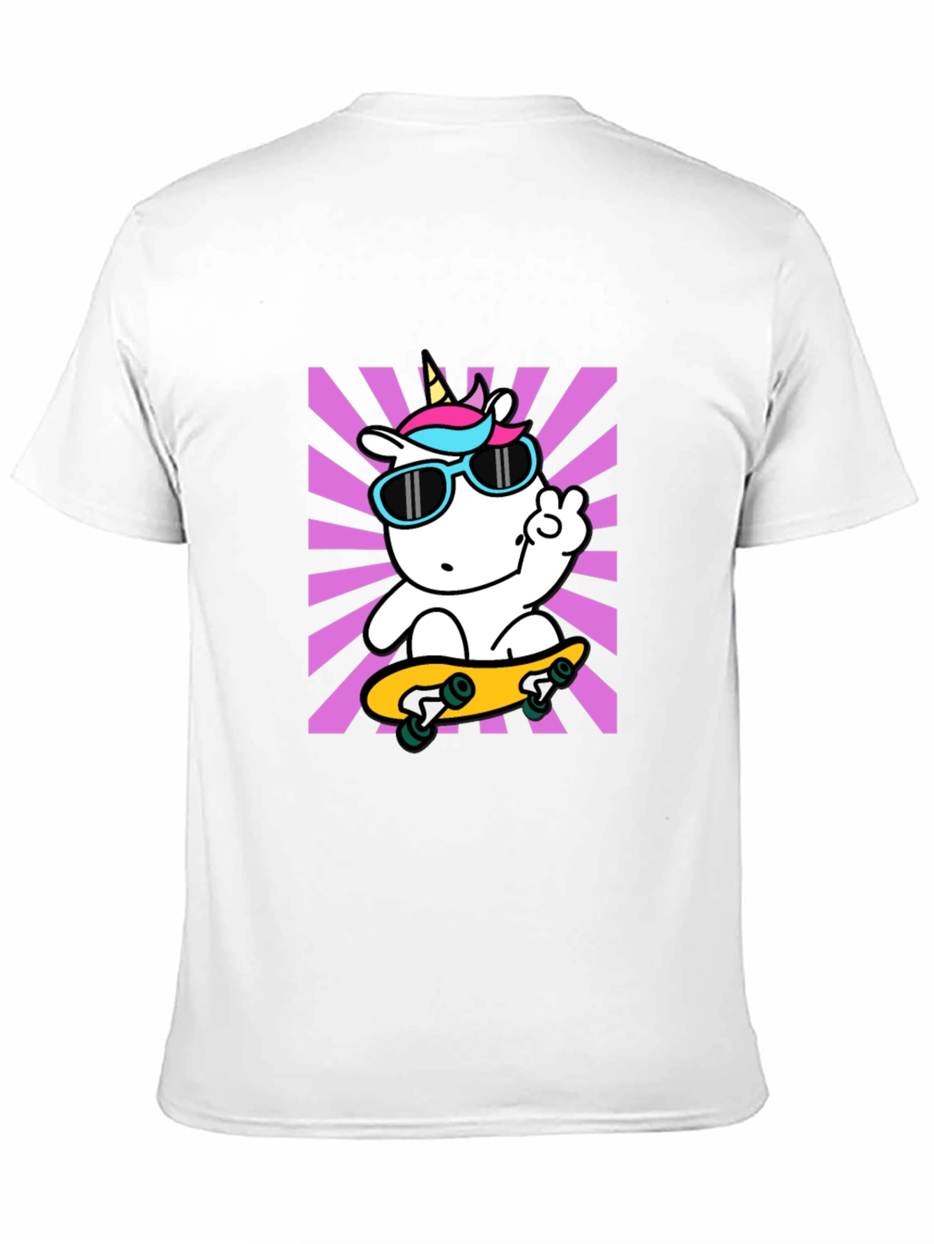 Black Cool Unicorn Skateboard T-Shirt view 11
