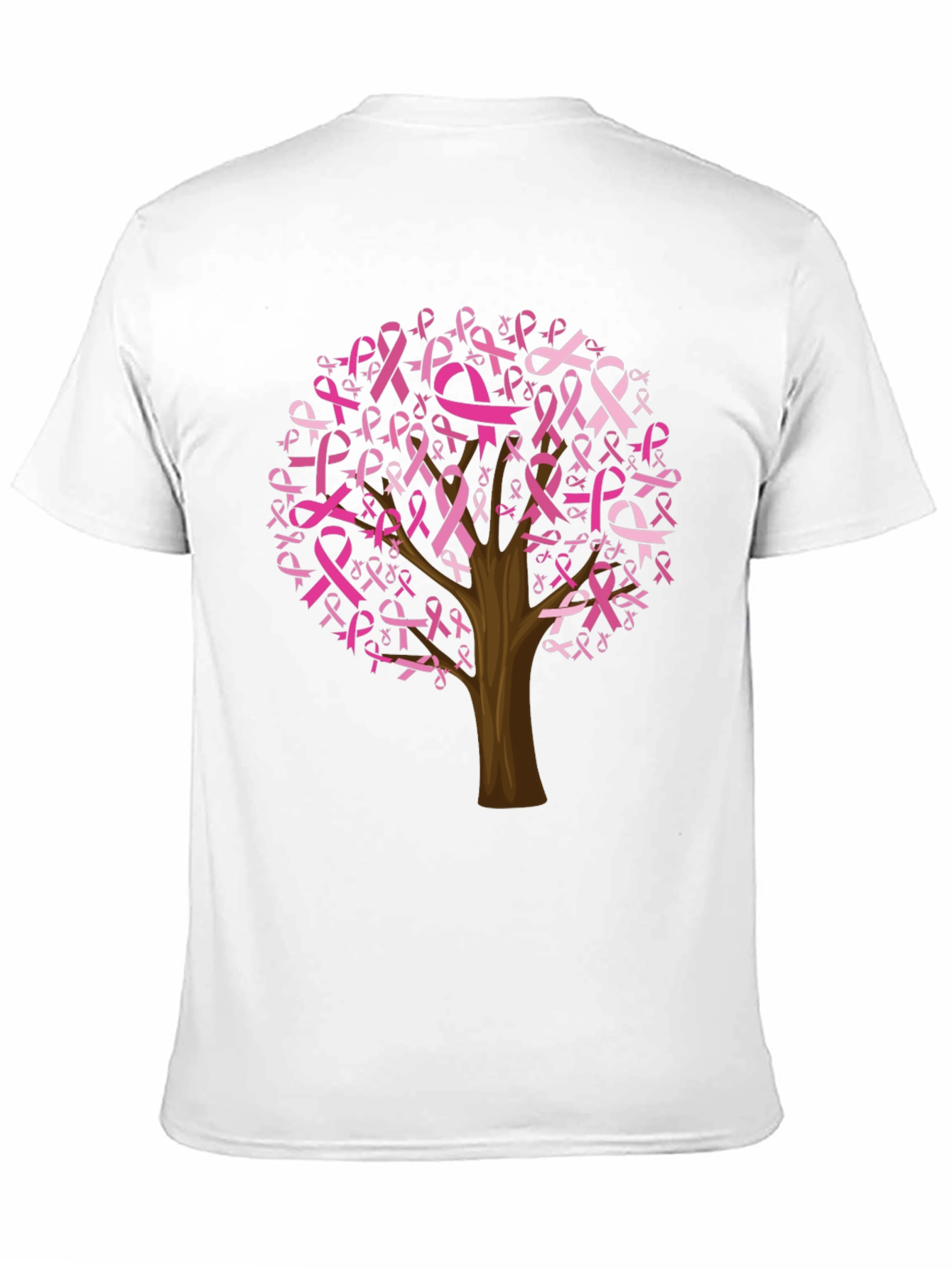 Black Breast Cancer Awareness Ribbon Tree Black Tee view 11
