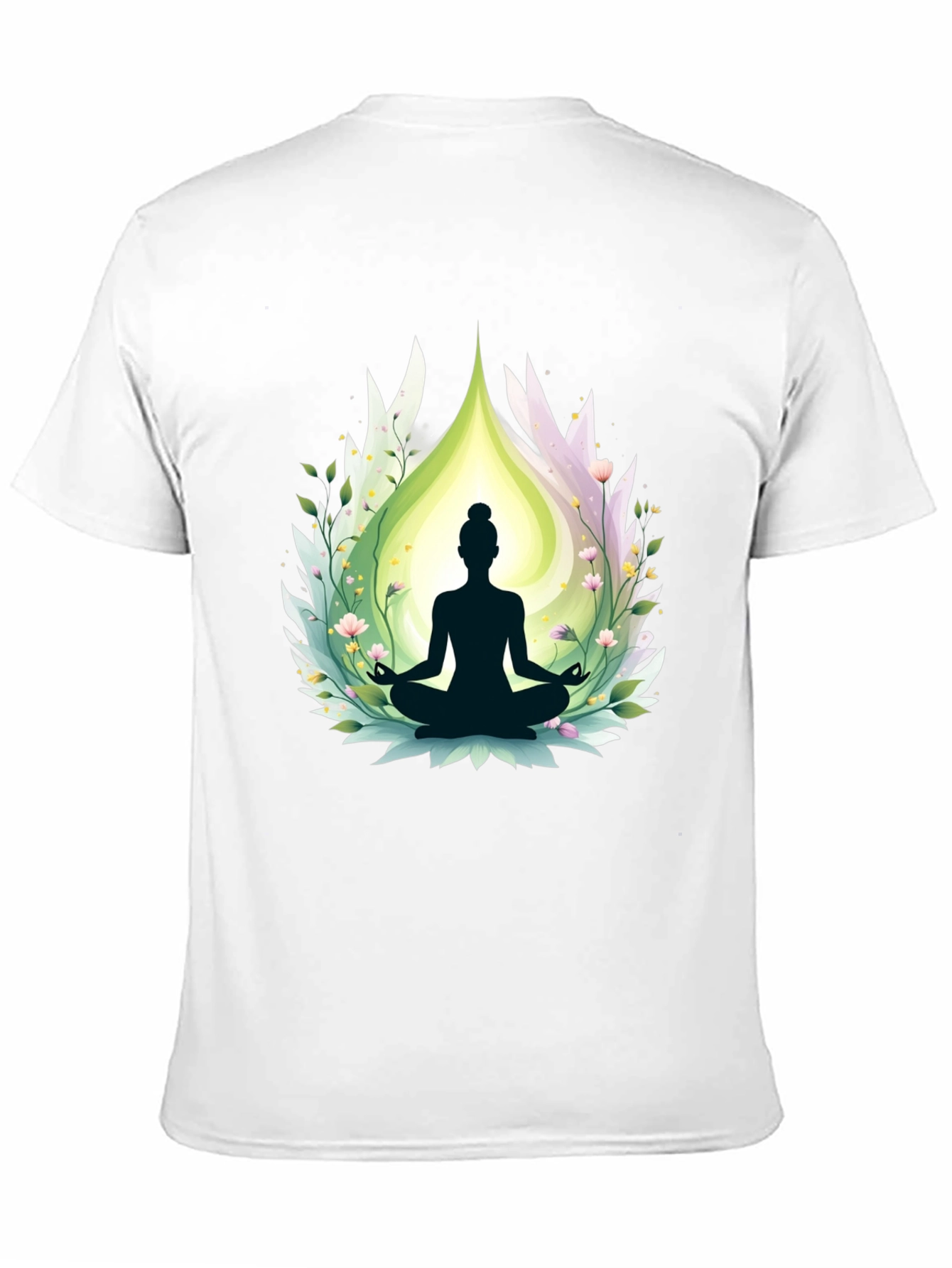 Black Meditative Bliss T-Shirt - Yoga Design view 11