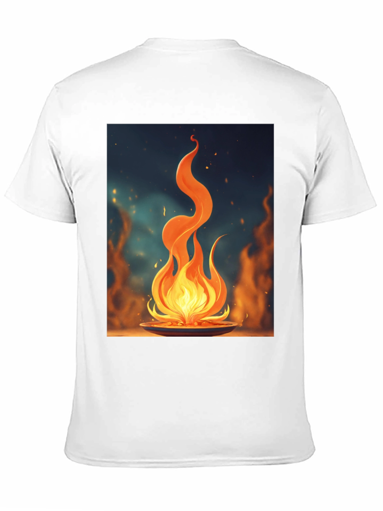 Black Fiery Flame Graphic Tee - Bold Statement Shirt view 11