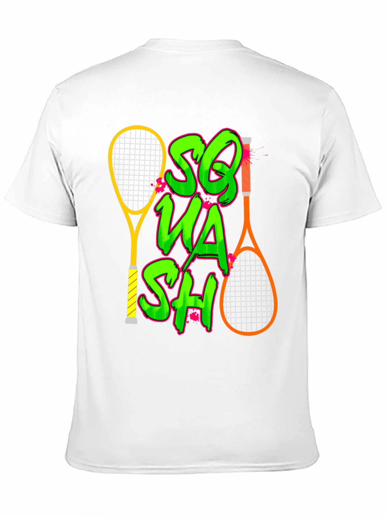 Black Squash Racket Graphic T-Shirt view 11