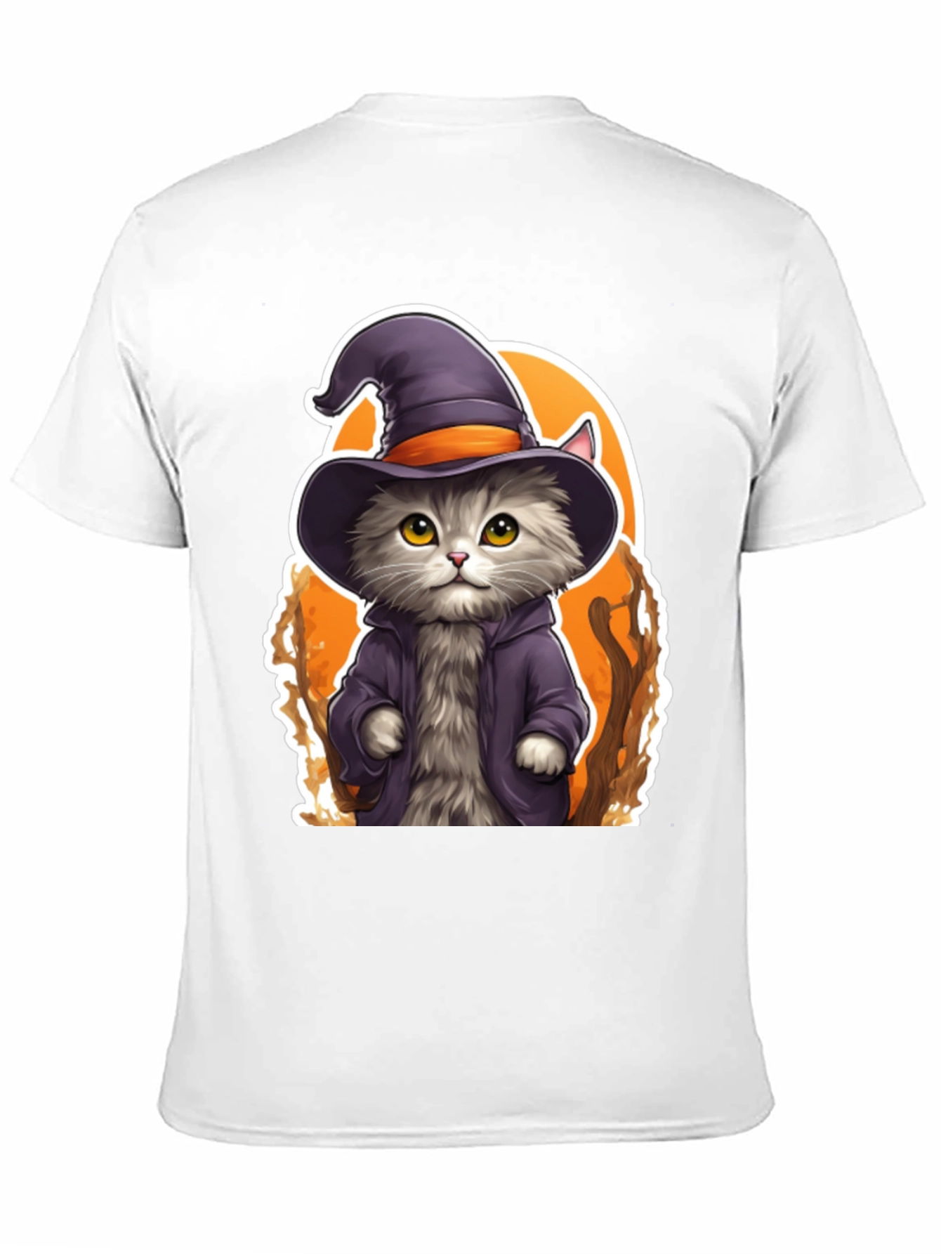 Black Wizard Cat Graphic Tee - Spooky Season Shirt view 11