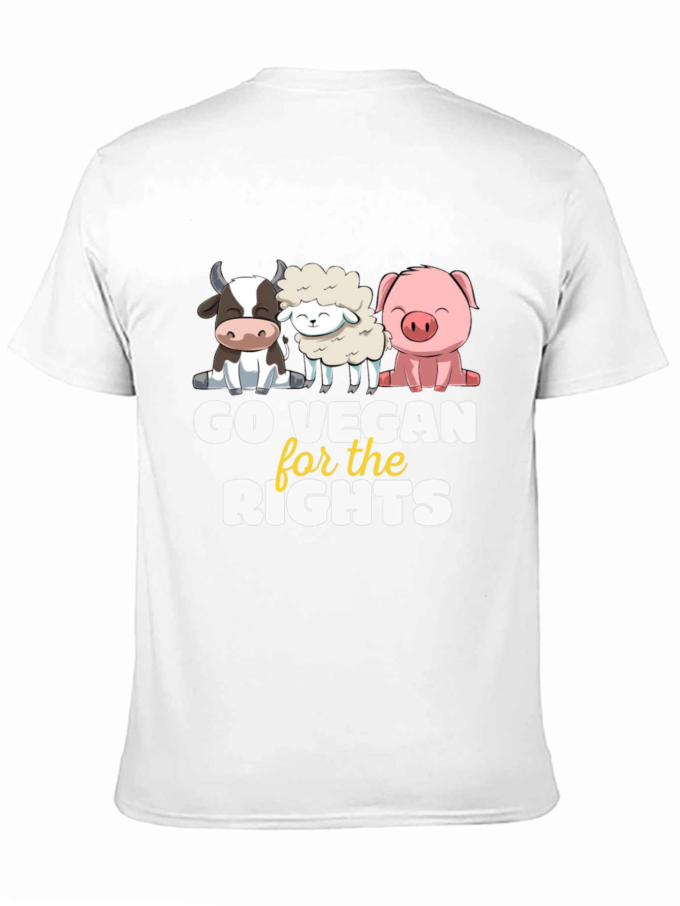 Black Go Vegan for the Rights Tee view 11