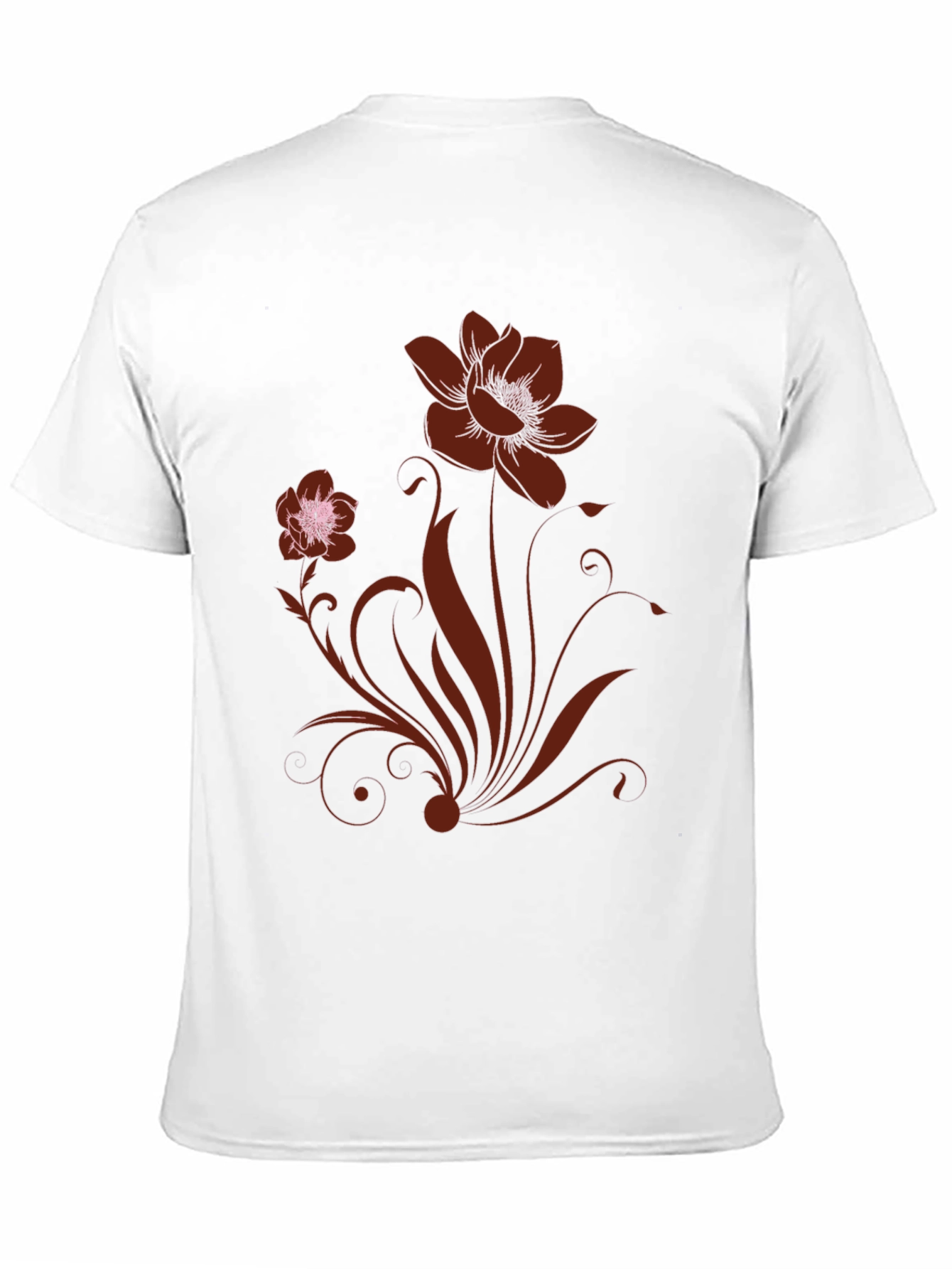 Black Floral Print Black Crew Neck T-Shirt view 11