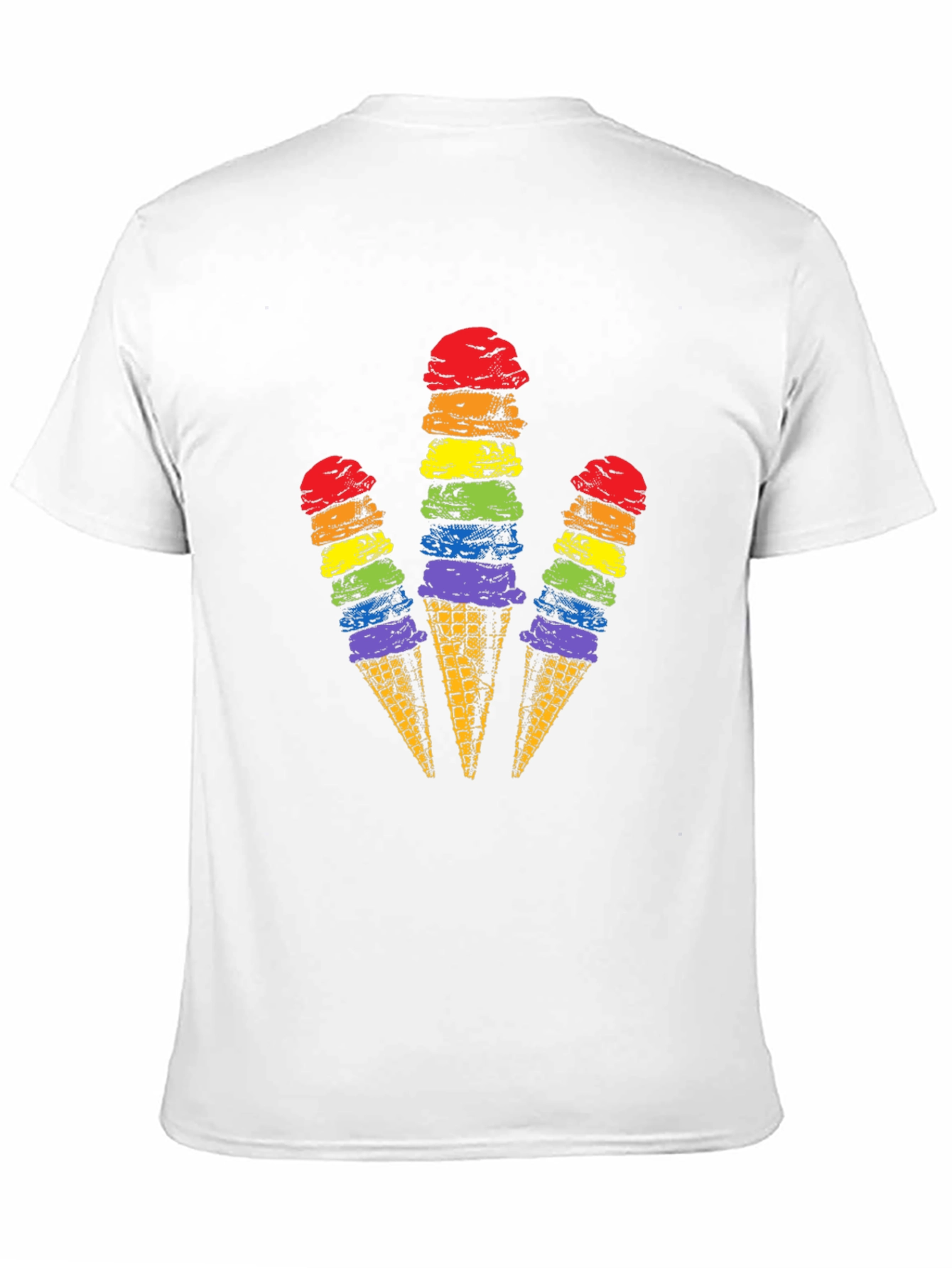 Black Rainbow Ice Cream Cone Graphic Tee view 11