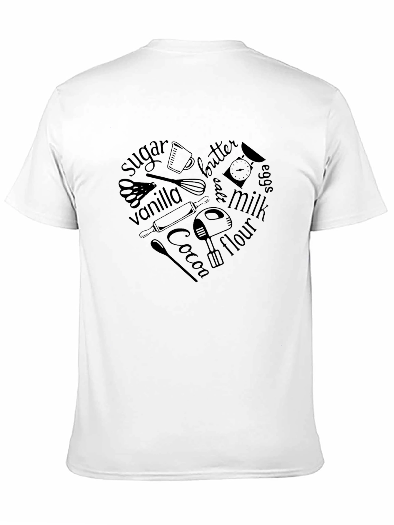 Black Baking Lover Heart Graphic T-Shirt - Unisex view 11