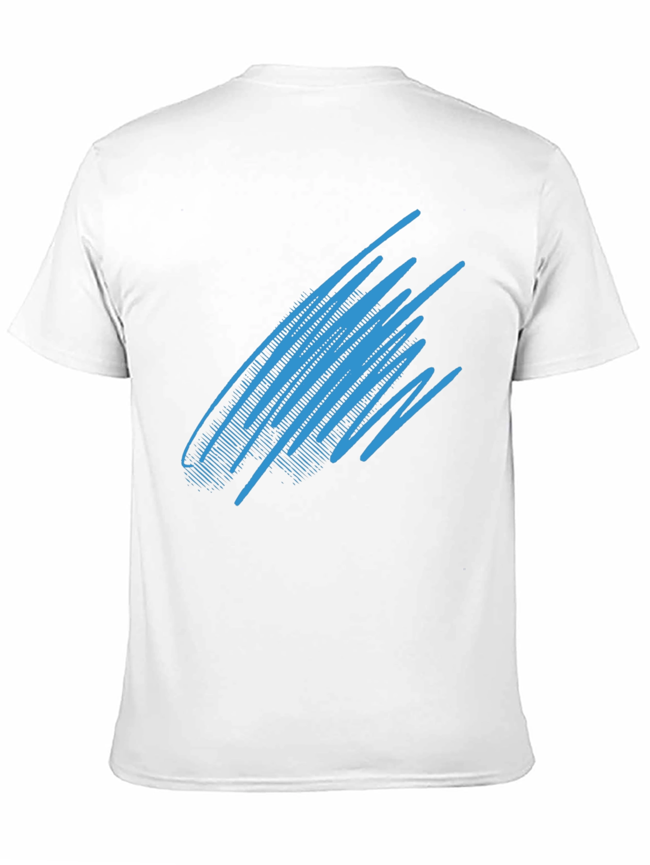 Black Abstract Blue Line Graphic Black T-Shirt view 11