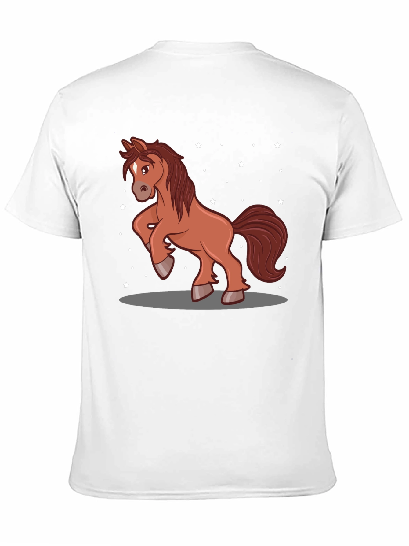 Black Cartoon Horse Graphic Tee - Black Cotton Blend view 11