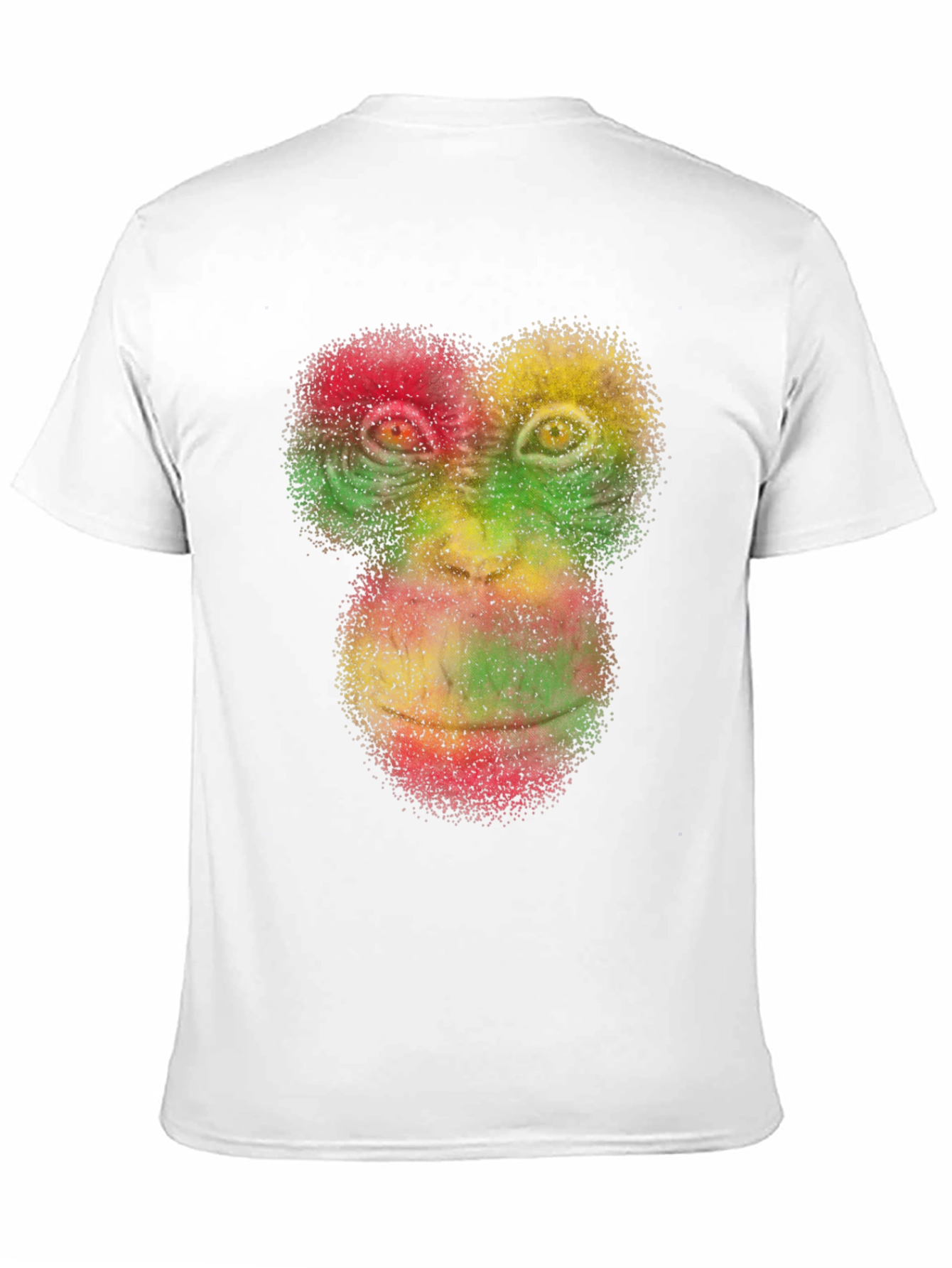 Black Rasta Monkey Face Graphic Tee - Black Cotton T-Shirt view 11
