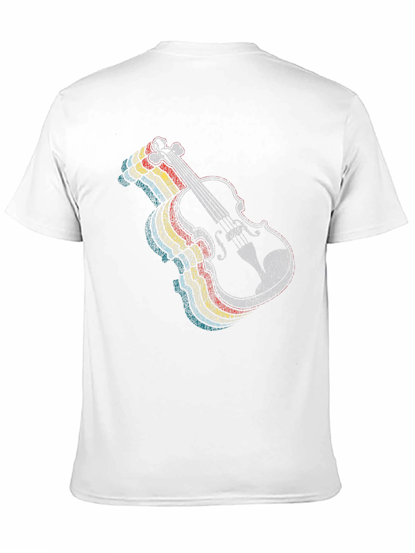Black Retro Violin Graphic Tee - Music Lover's Black T-Shirt view 11