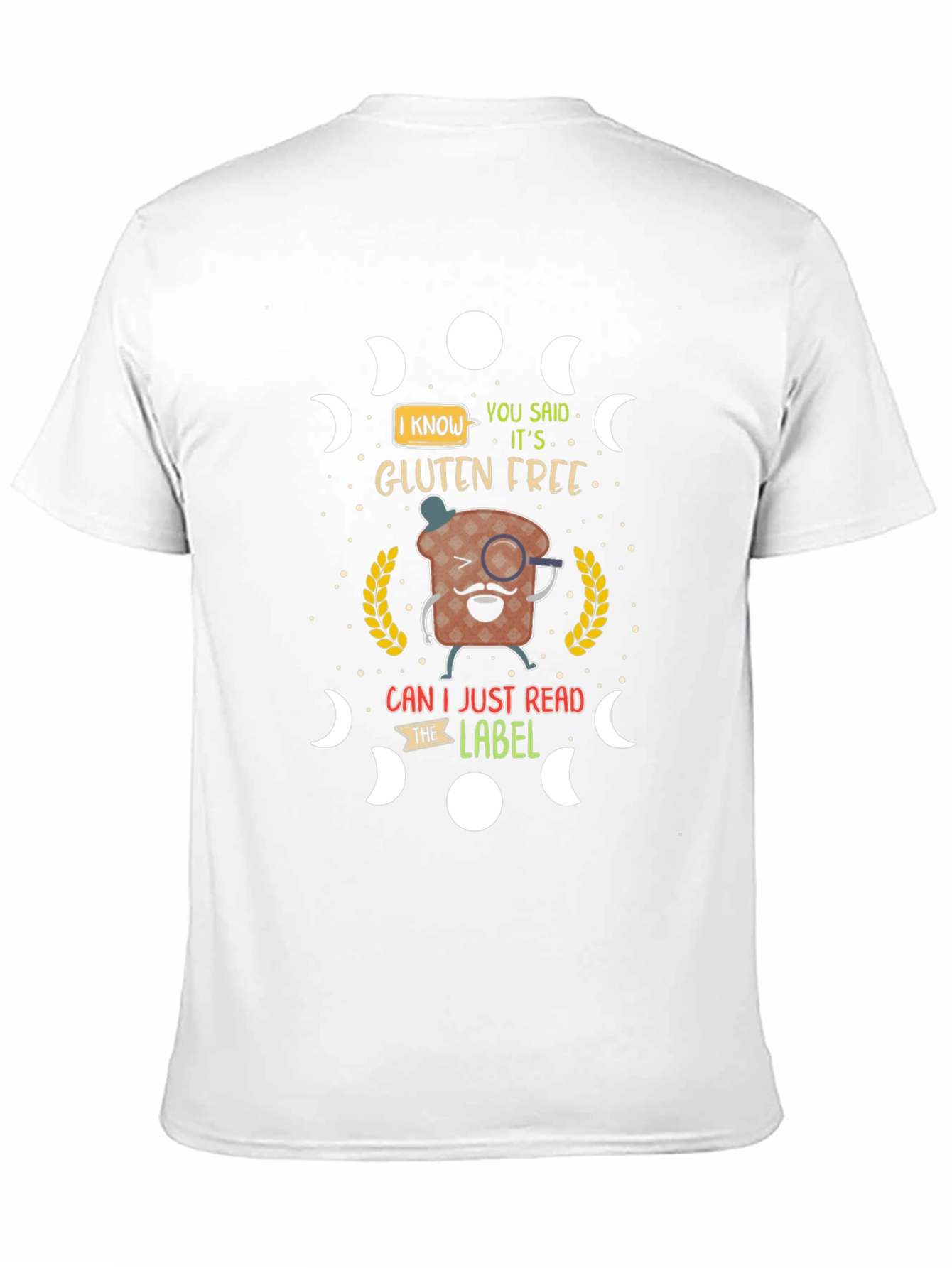 Black Gluten-Free Humor T-Shirt, Funny Foodie Tee view 11
