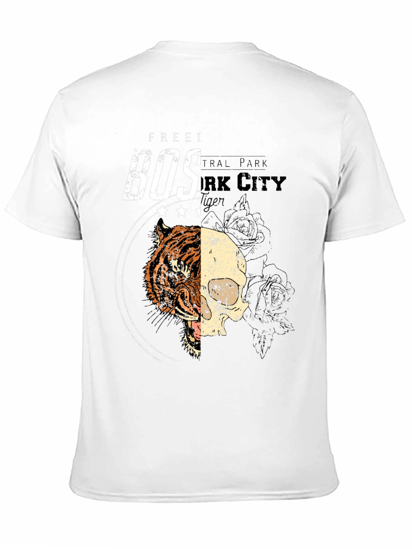 Black Tiger Skull Graphic Tee - Black Cotton Blend view 11