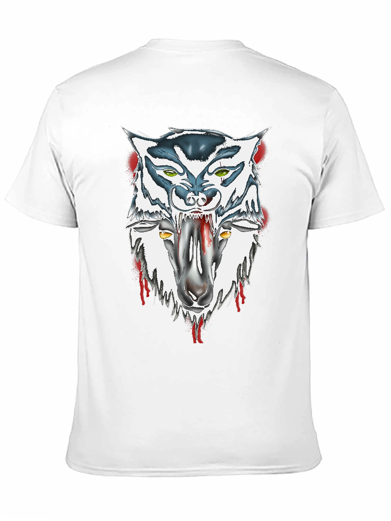 Black Wolf and Sheep Graphic Black T-Shirt view 11