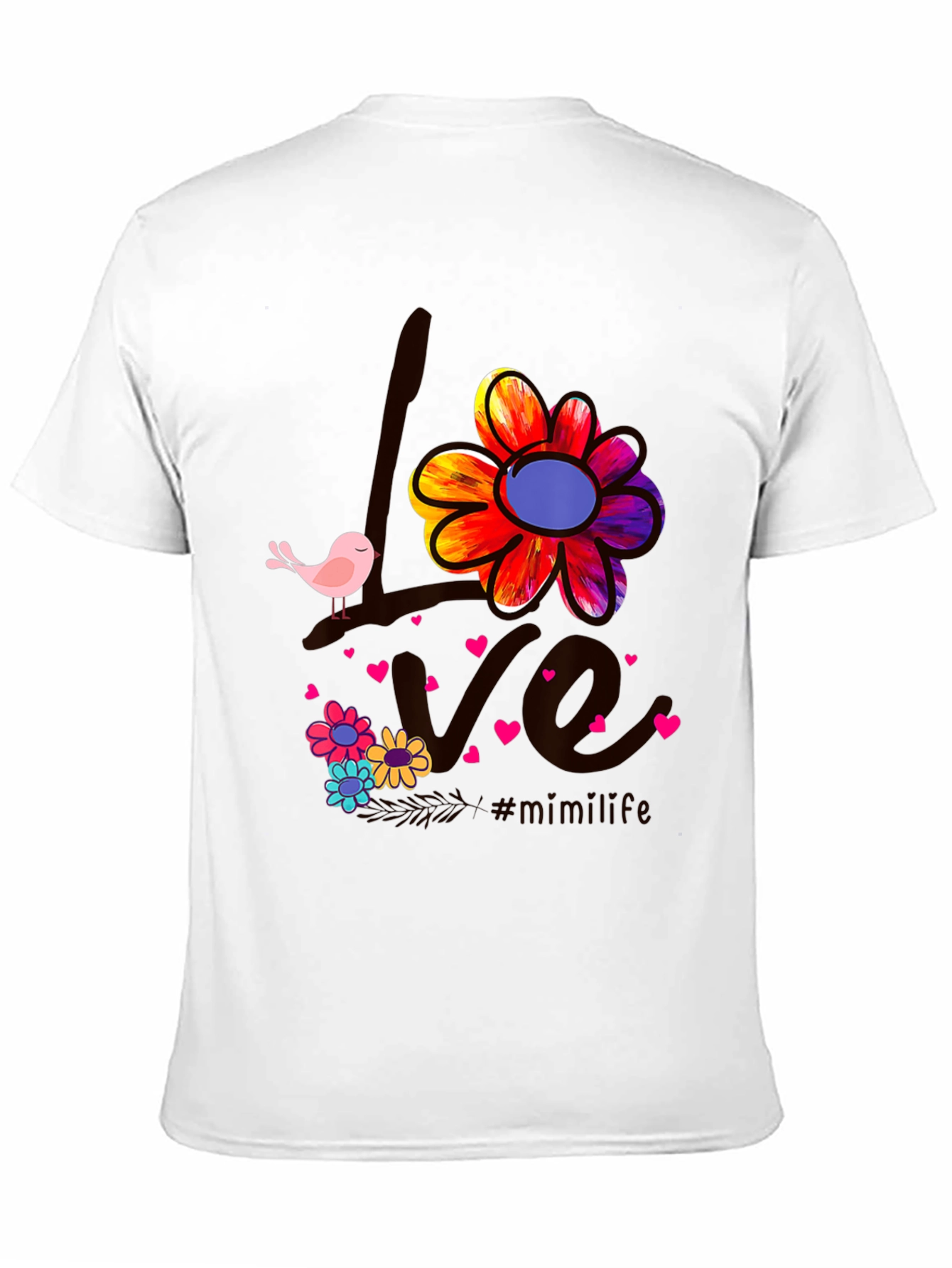 Black Love Bird Floral Graphic Tee view 11