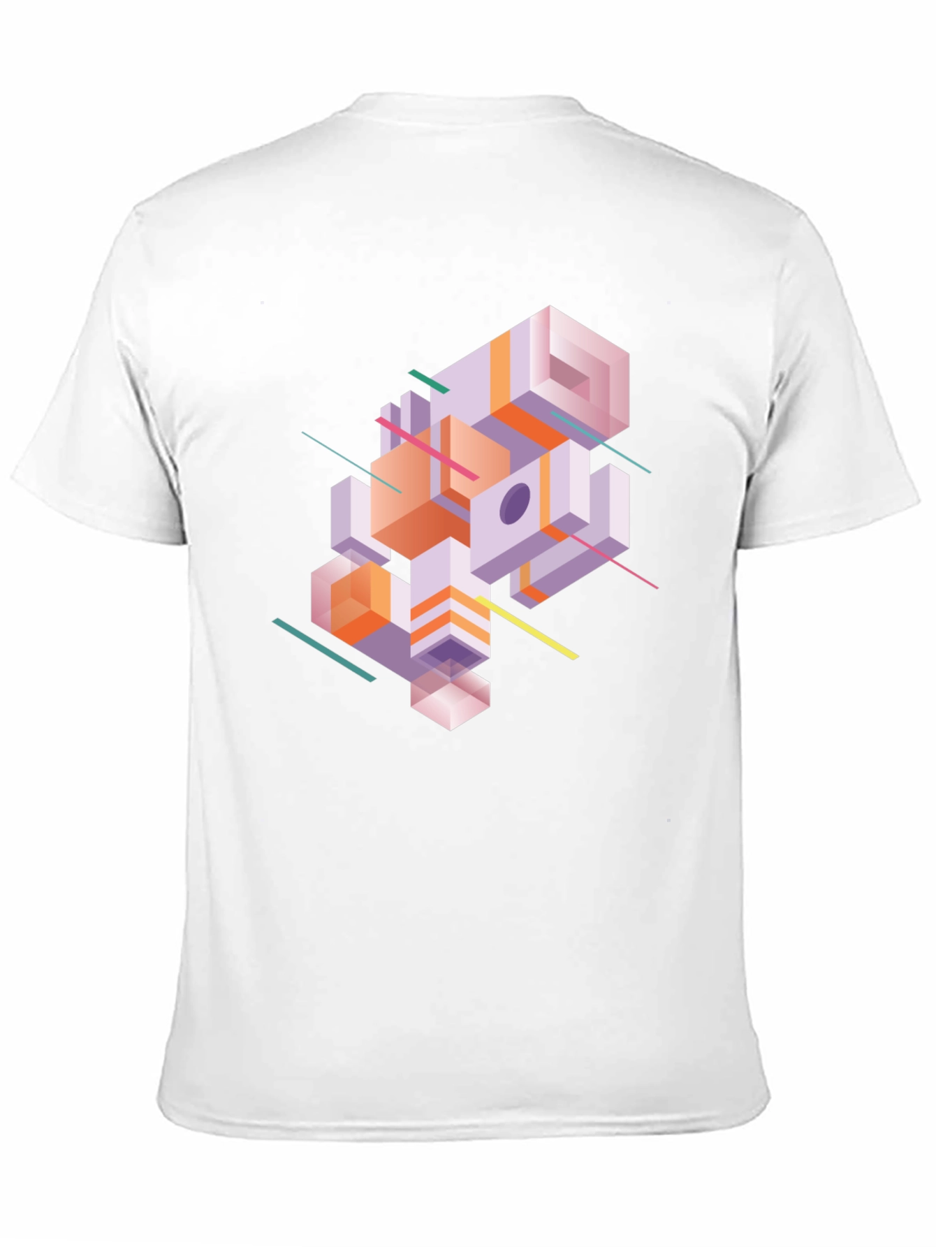 Black Abstract Geometric Graphic Print Black T-Shirt view 11