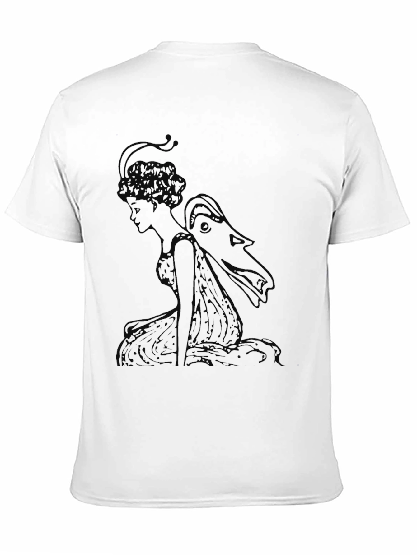 Black Elegant Black T-Shirt with Fairy Graphic view 11