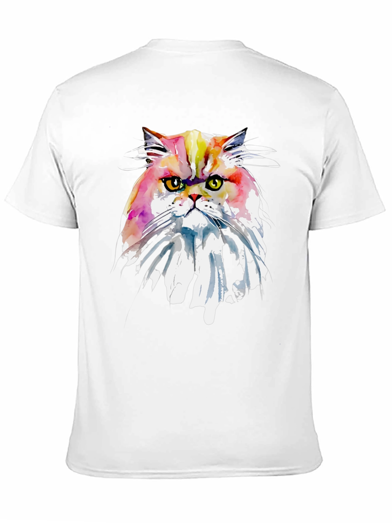 Black Watercolor Cat Graphic Tee - Unique Art T-Shirt view 11
