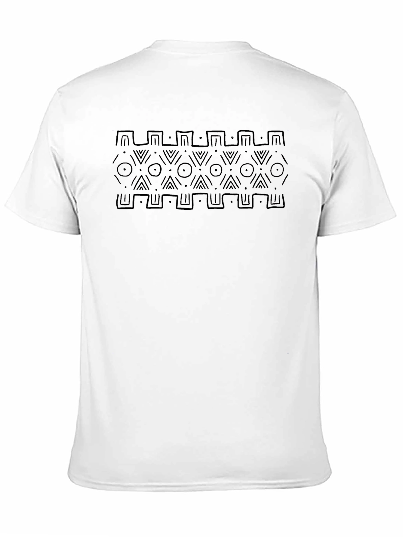 Black Patterned Black T-Shirt - Modern Tribal Design view 11