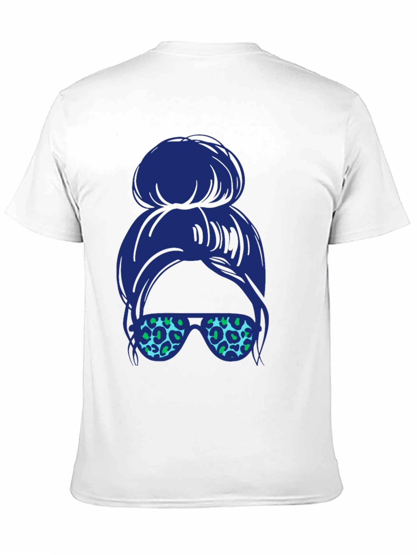 Black Messy Bun Leopard Sunglasses Tee view 11