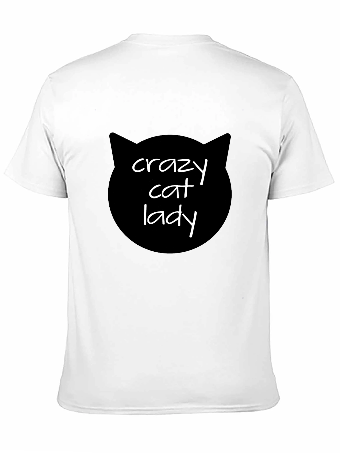 Black Crazy Cat Lady T-Shirt - Black Cat Silhouette Tee view 11