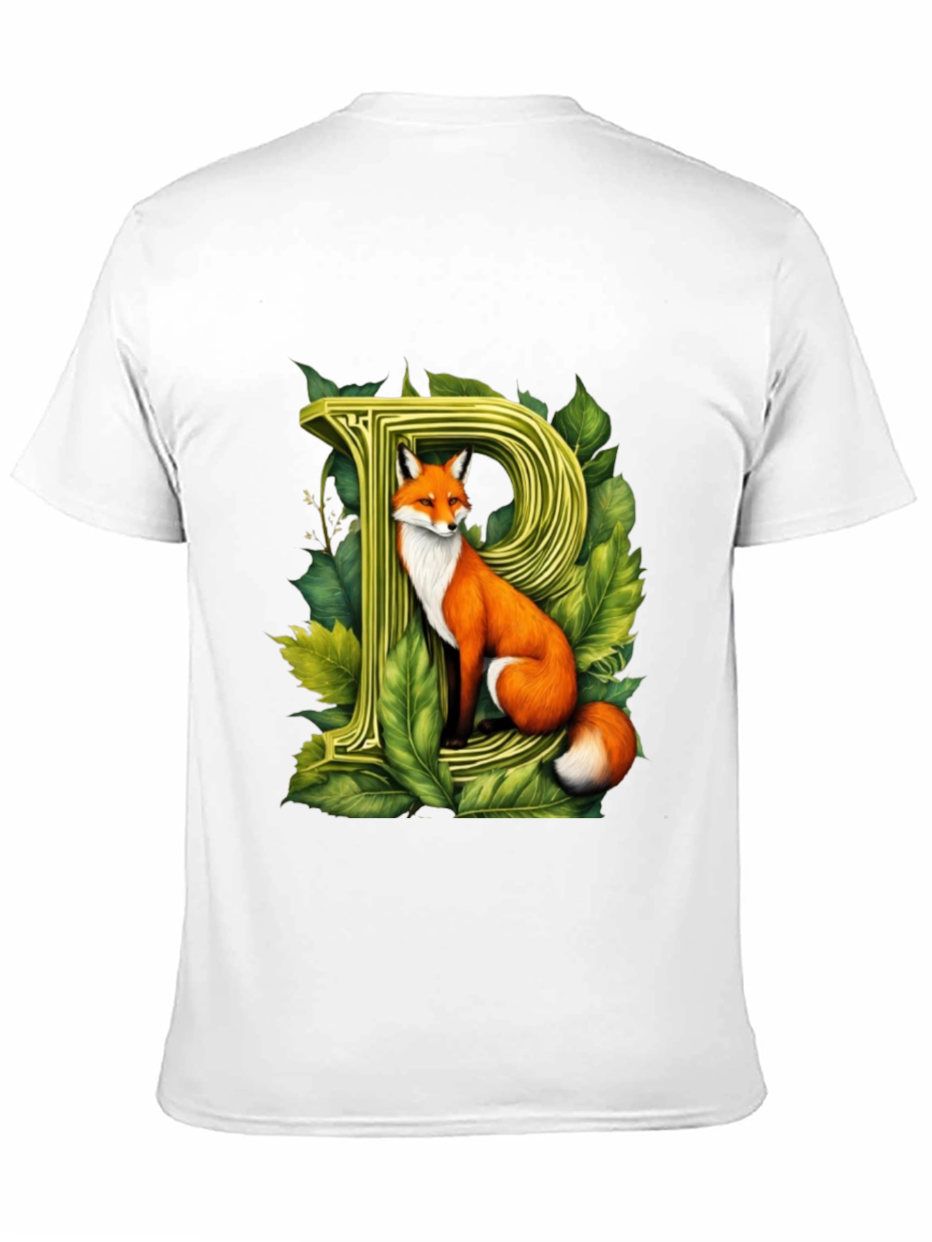 Black Fox P Letter Graphic Black T-Shirt view 11