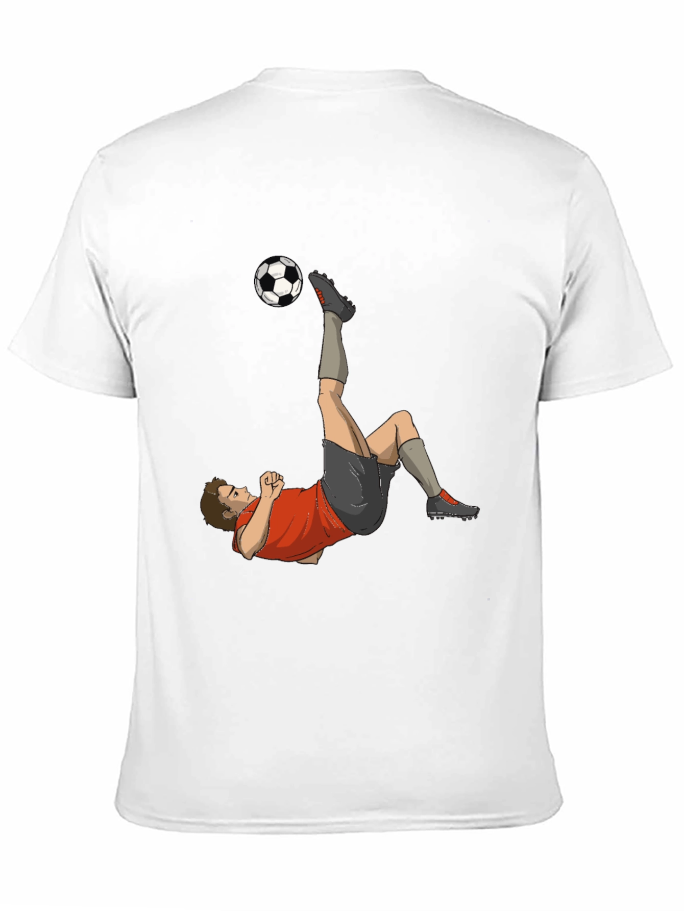 Black Soccer Player Kick Graphic Tee - Black Casual T-Shirt view 11