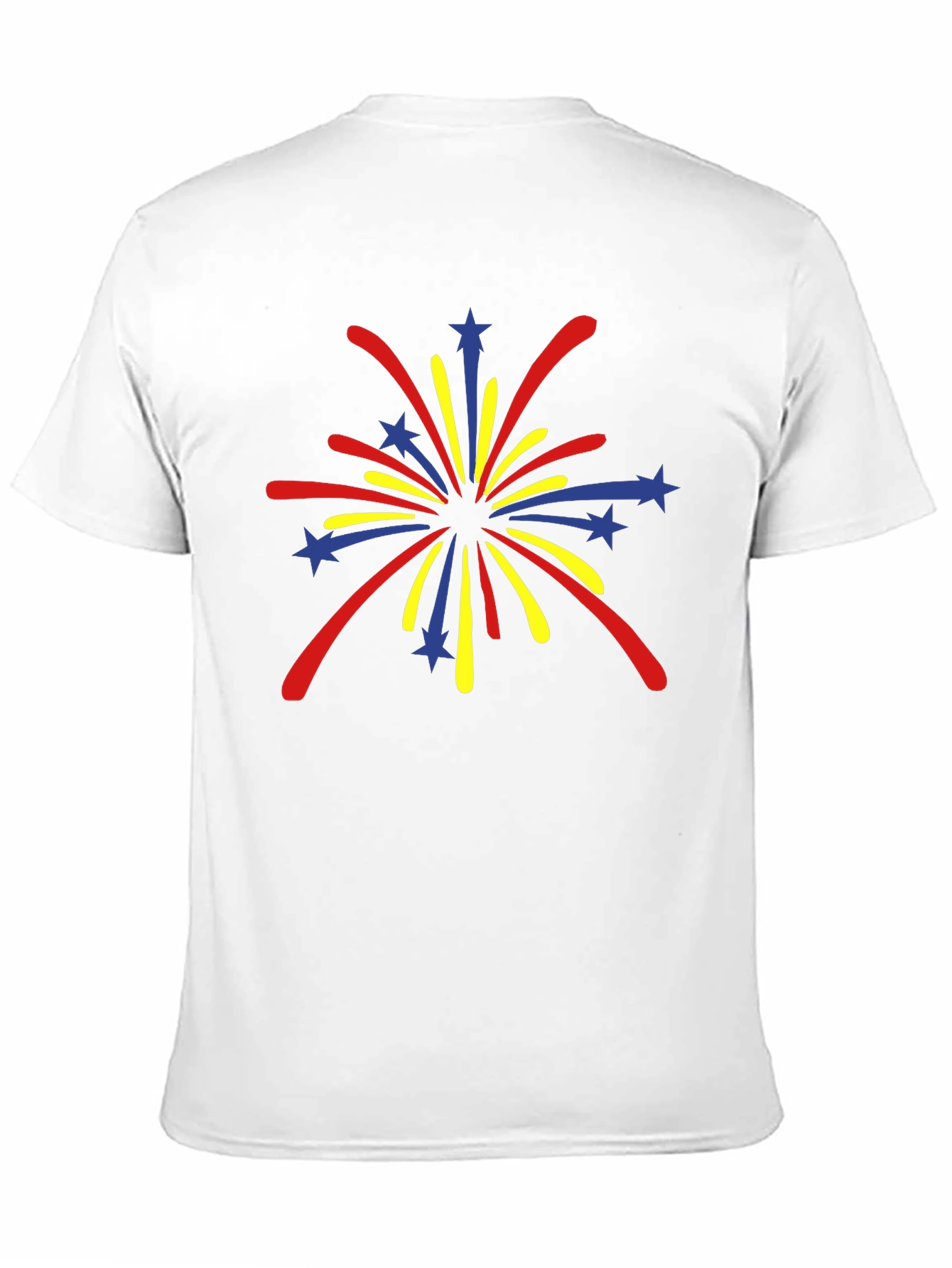 Black Festive Fireworks Graphic Tee - Black Cotton Blend view 11