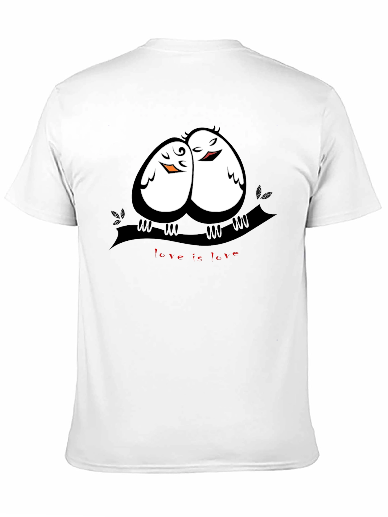 Black Love Birds Graphic Tee -  Unisex Black T-Shirt view 11