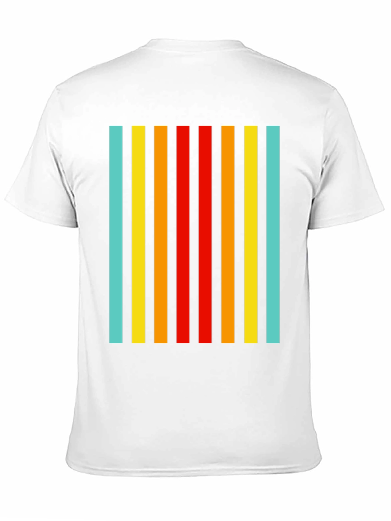 Black Retro Striped Tee - Black Casual T-Shirt view 11
