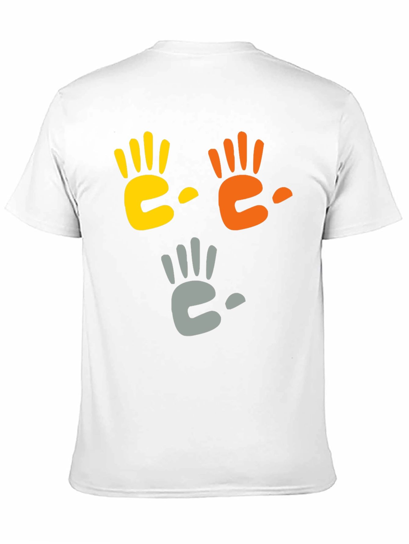 Black Colorful Handprint Graphic Black T-Shirt view 11