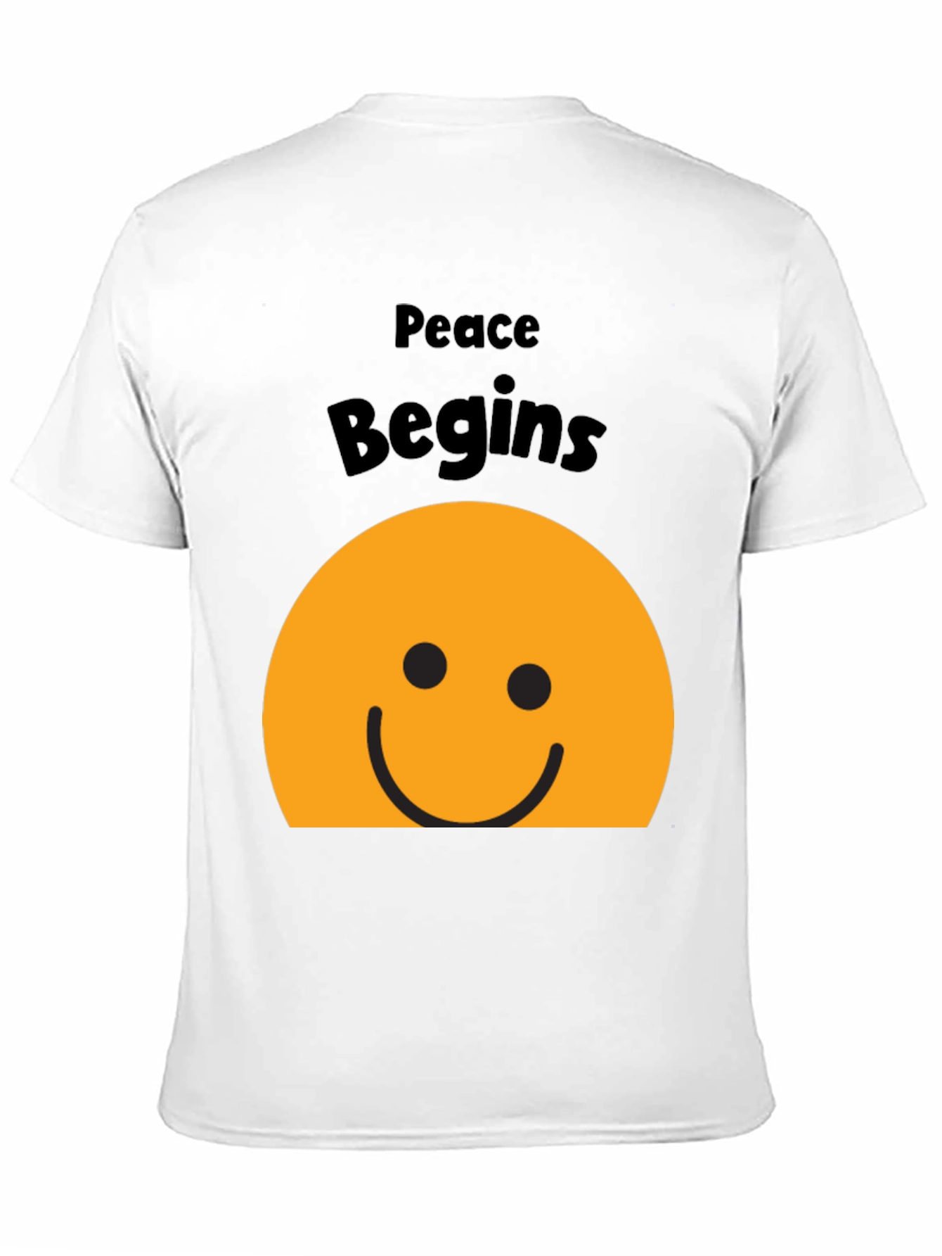 Black Peace Begins Smiley Face T-Shirt - Black view 11