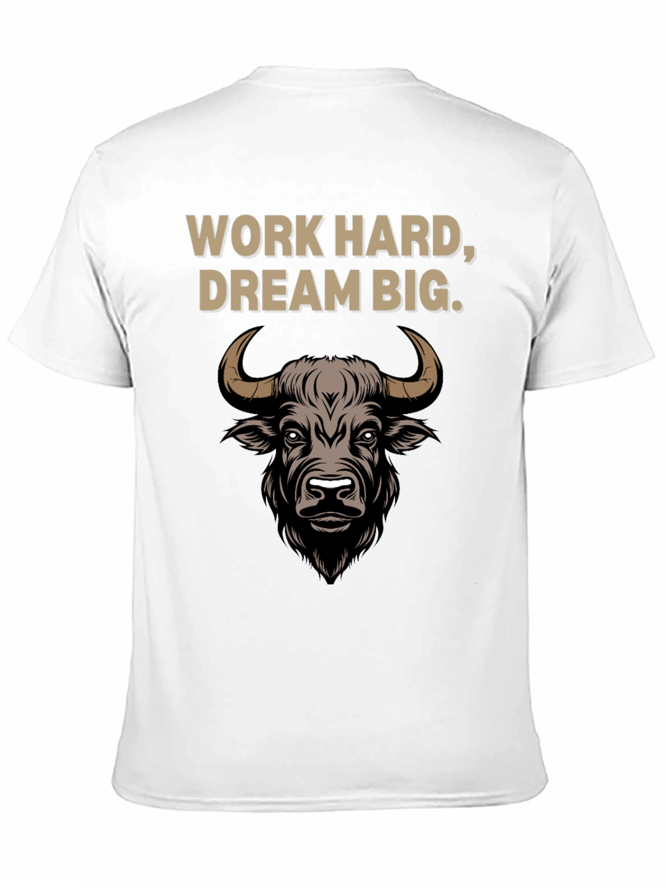 Black Work Hard Dream Big Bull Graphic Tee view 11