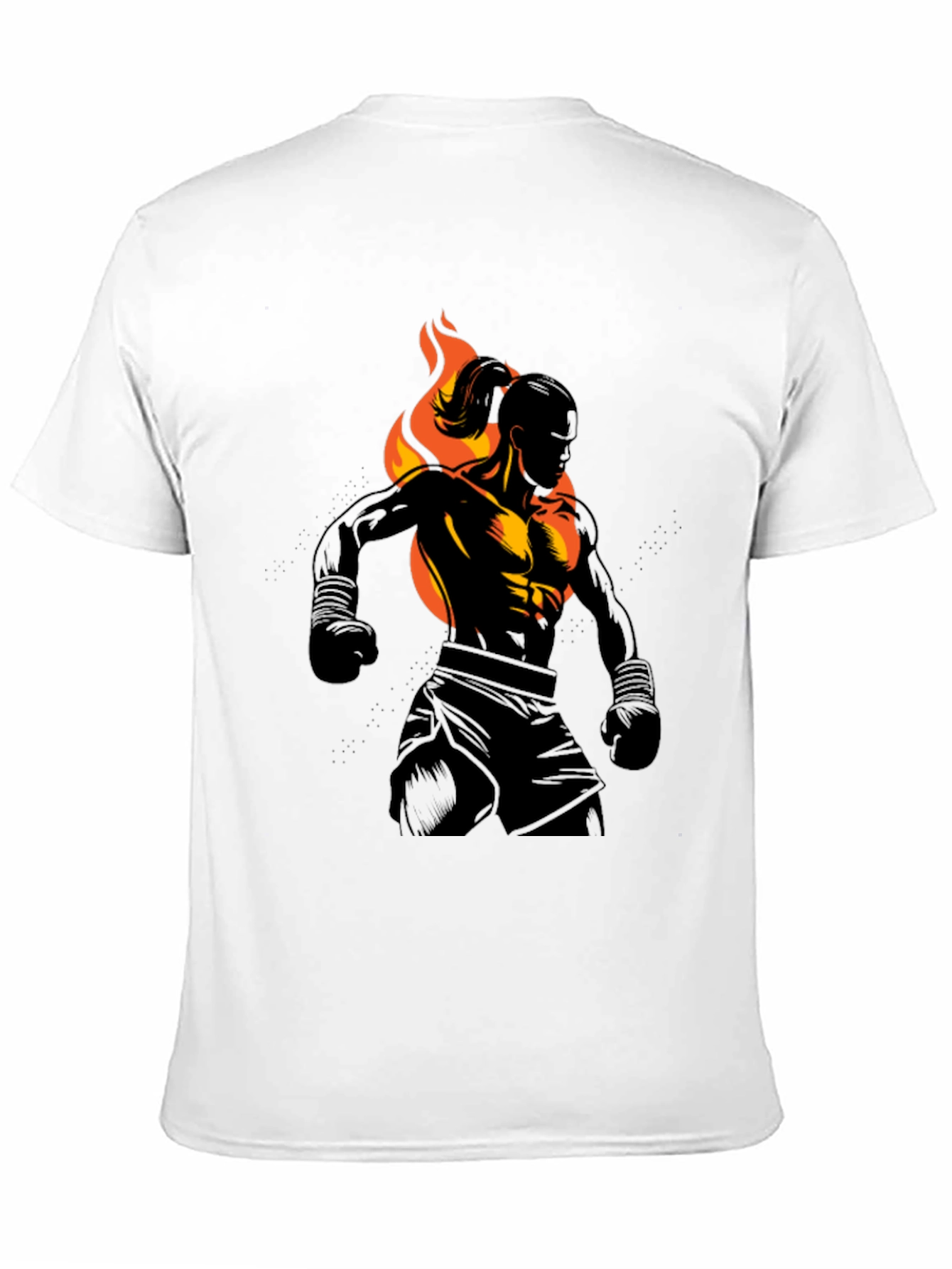 Black Flaming Fighter Graphic Tee view 11