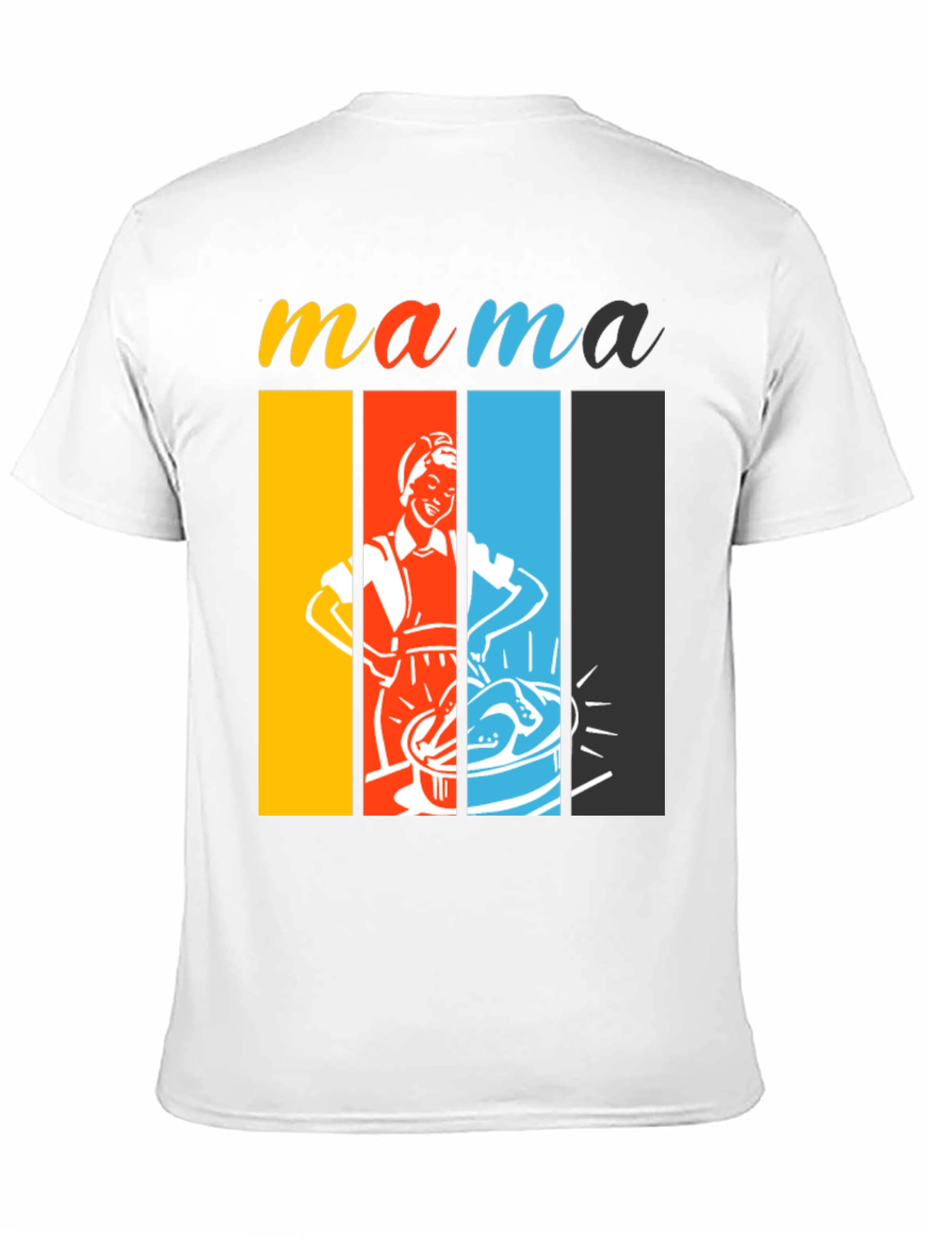 Black Retro Mama T-Shirt - Colorful Design view 11