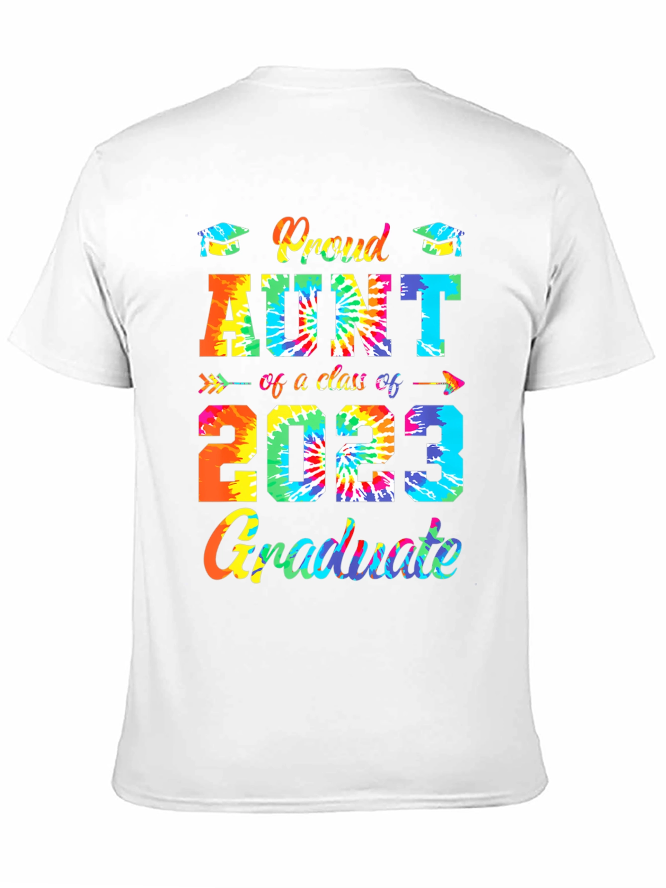 Black Proud Aunt Class of 2023 Graduate Tie-Dye T-Shirt view 11