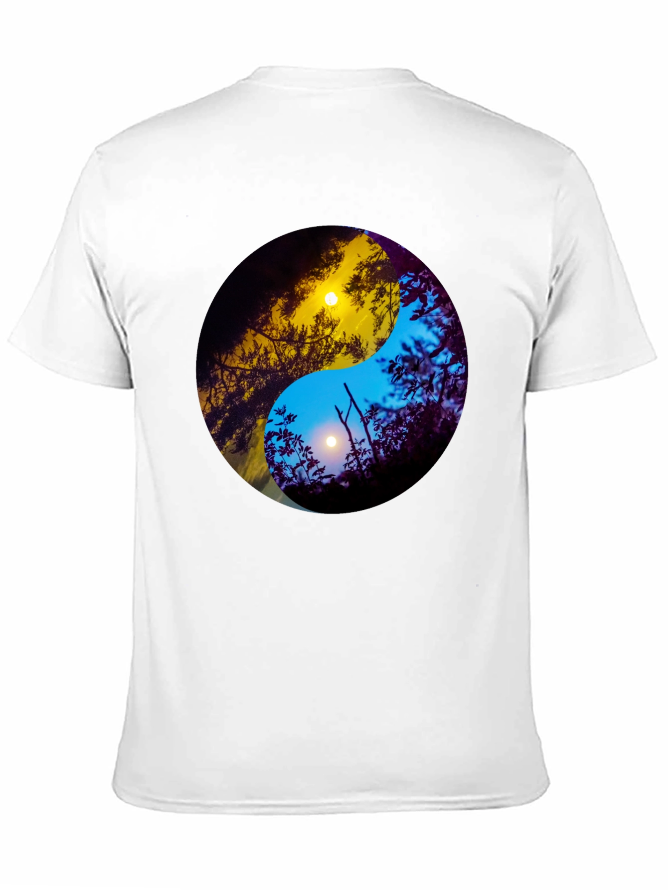 Black Yin Yang Sun & Moon Nature Graphic Tee view 11