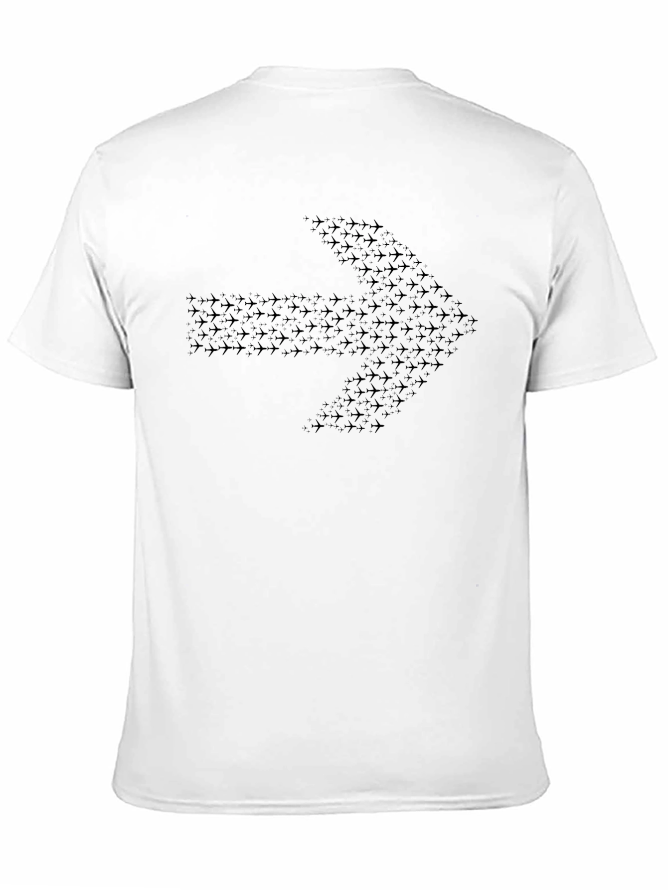 Black Airplane Arrow Graphic T-Shirt - Black Crew Neck Tee view 11