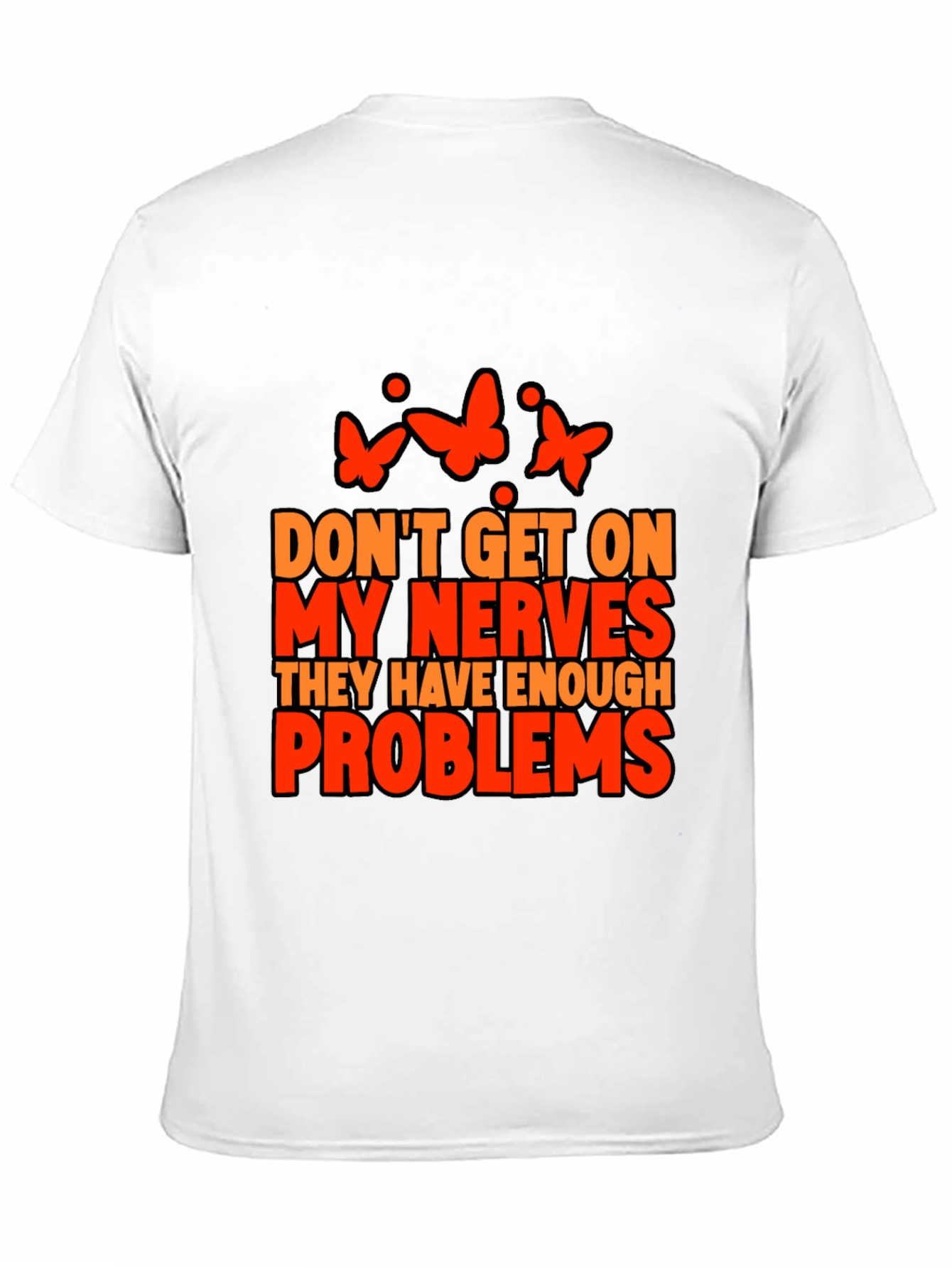 Black Nerves Problems Butterfly Graphic Tee view 11