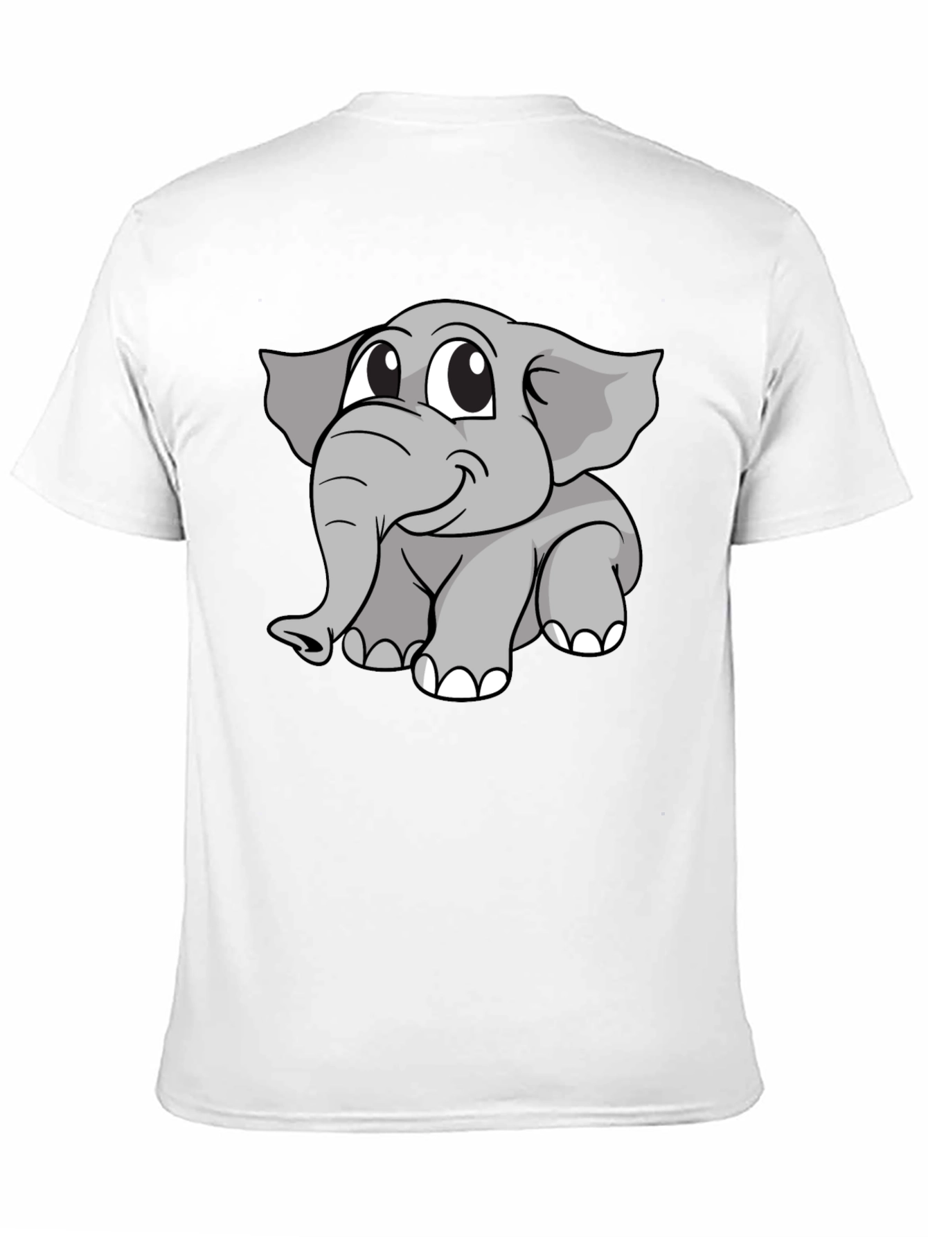 Black Cartoon Elephant Graphic Black T-Shirt view 11