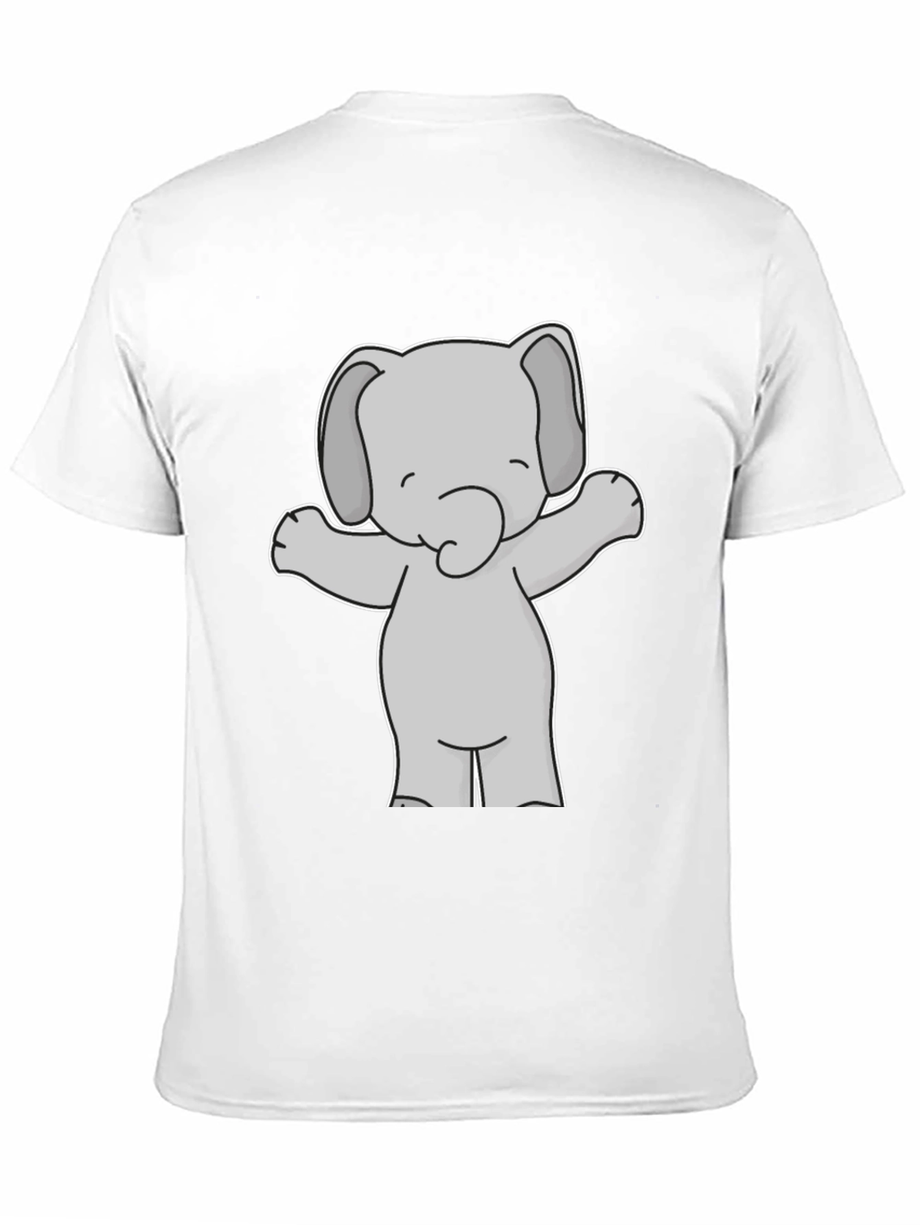 Black Cute Elephant Graphic Tee - Black Cotton T-Shirt view 11