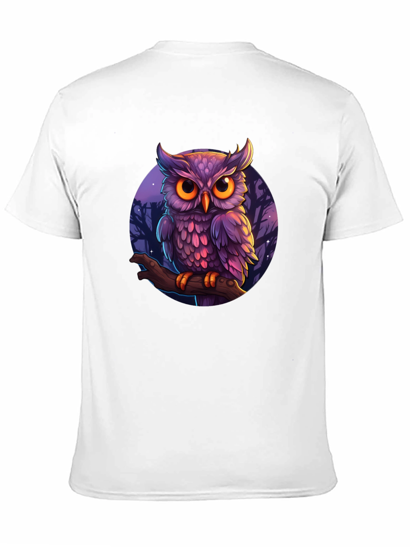 Black Mystic Owl Graphic Tee - Black Cotton T-Shirt view 11