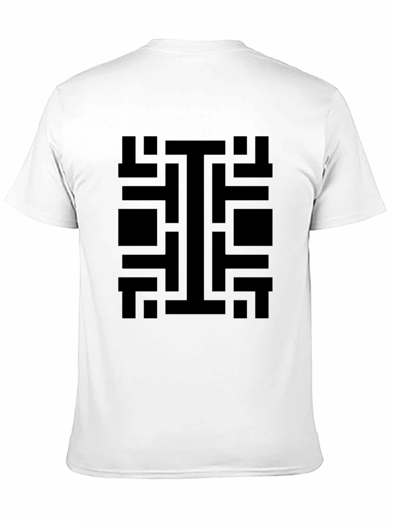 Black Geometric Pattern Black T-Shirt view 11