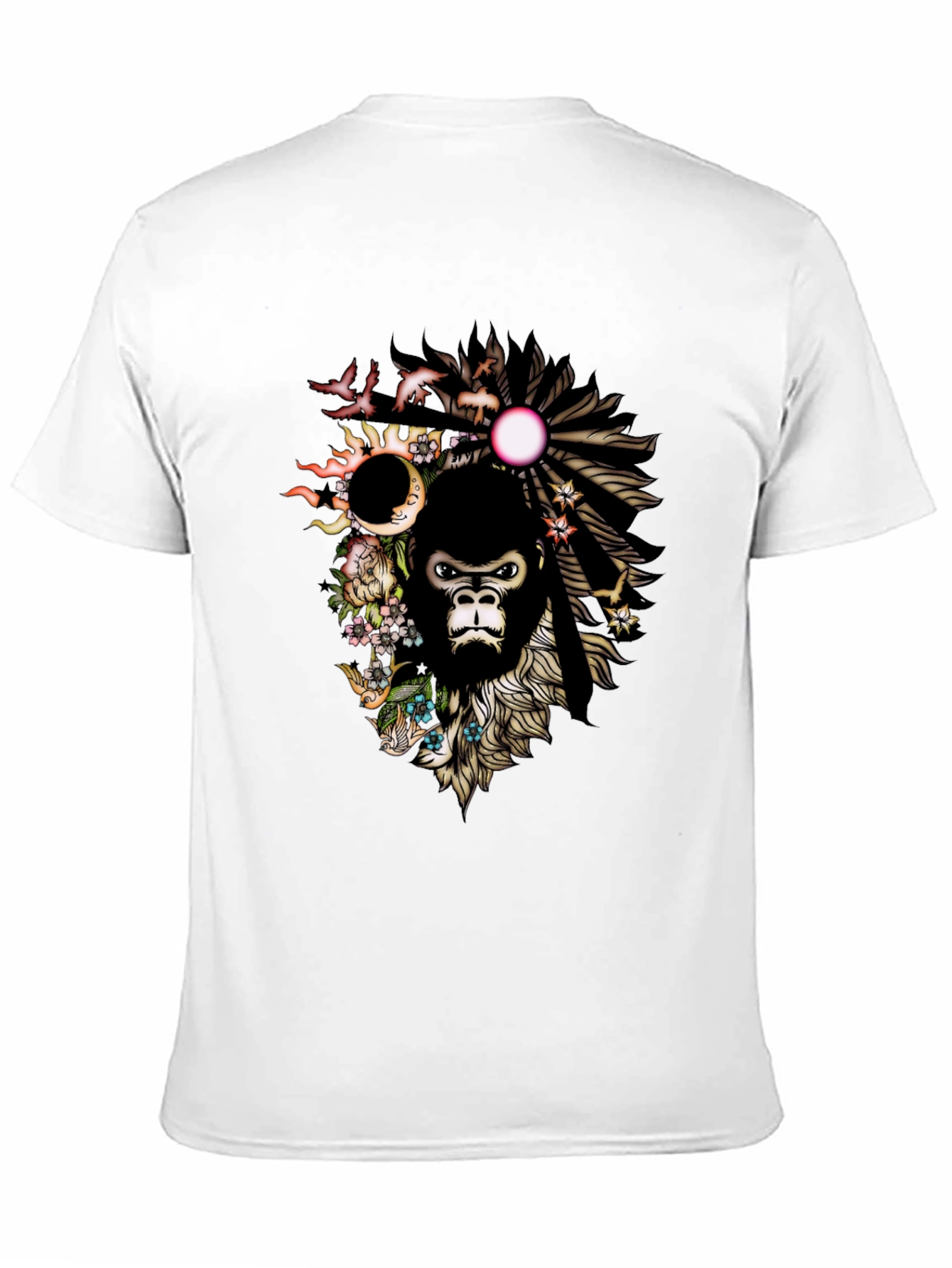 Black Gorilla Art T-Shirt - Unique Graphic Tee view 11