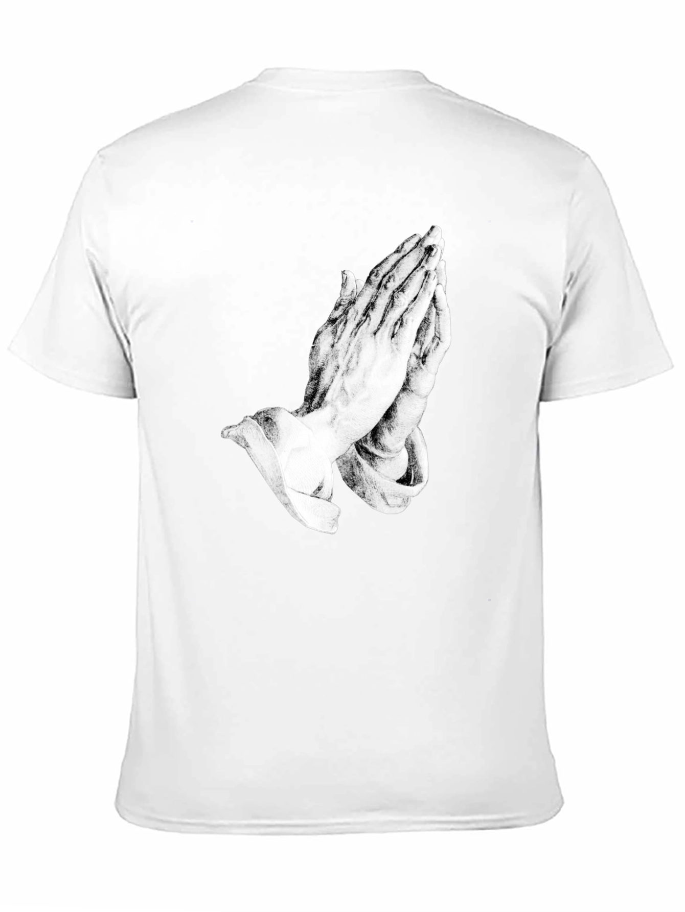 Black Praying Hands Graphic Black Tee view 11