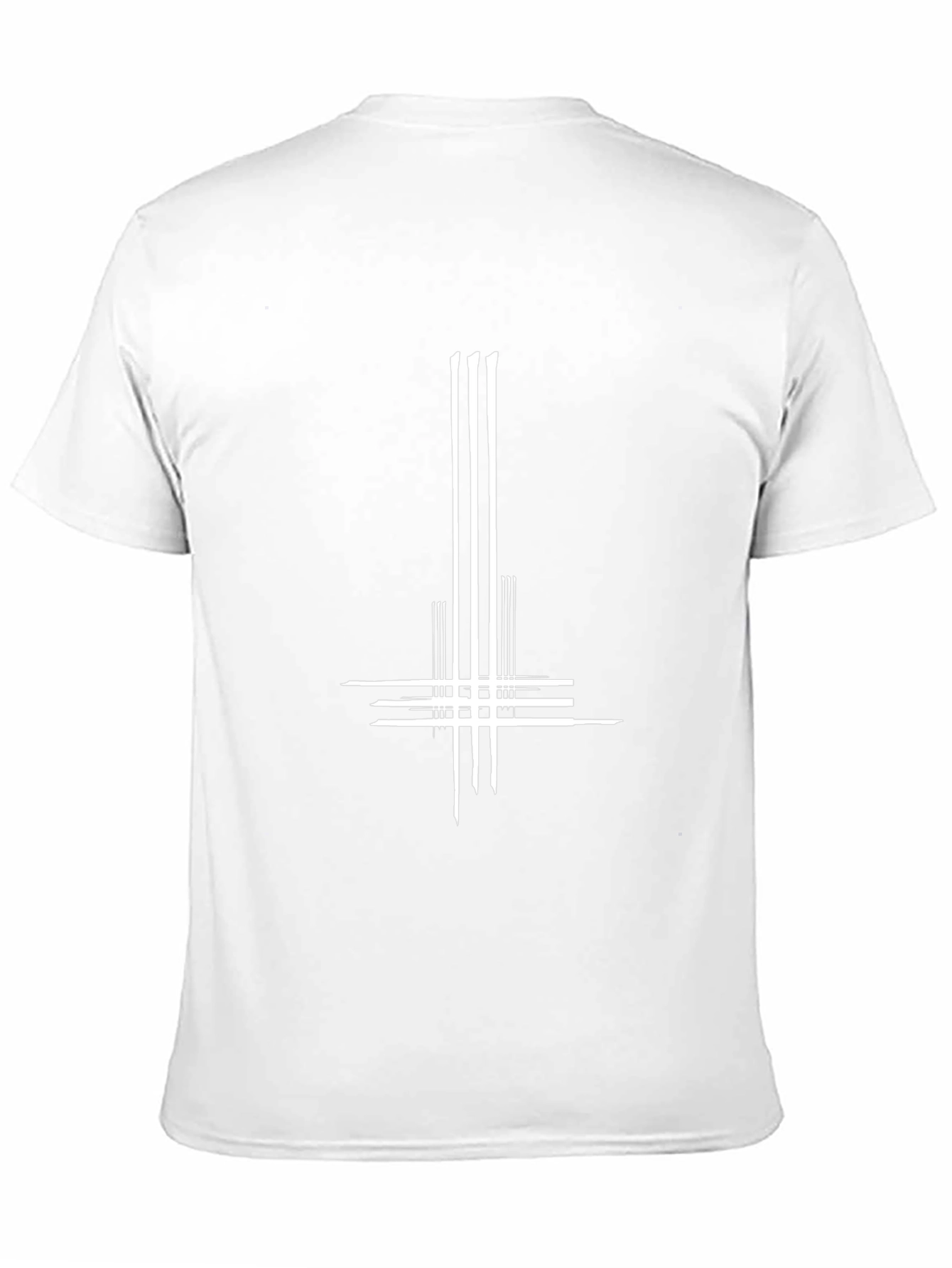 Black Black T-Shirt with White Inverted Cross Graphic view 11
